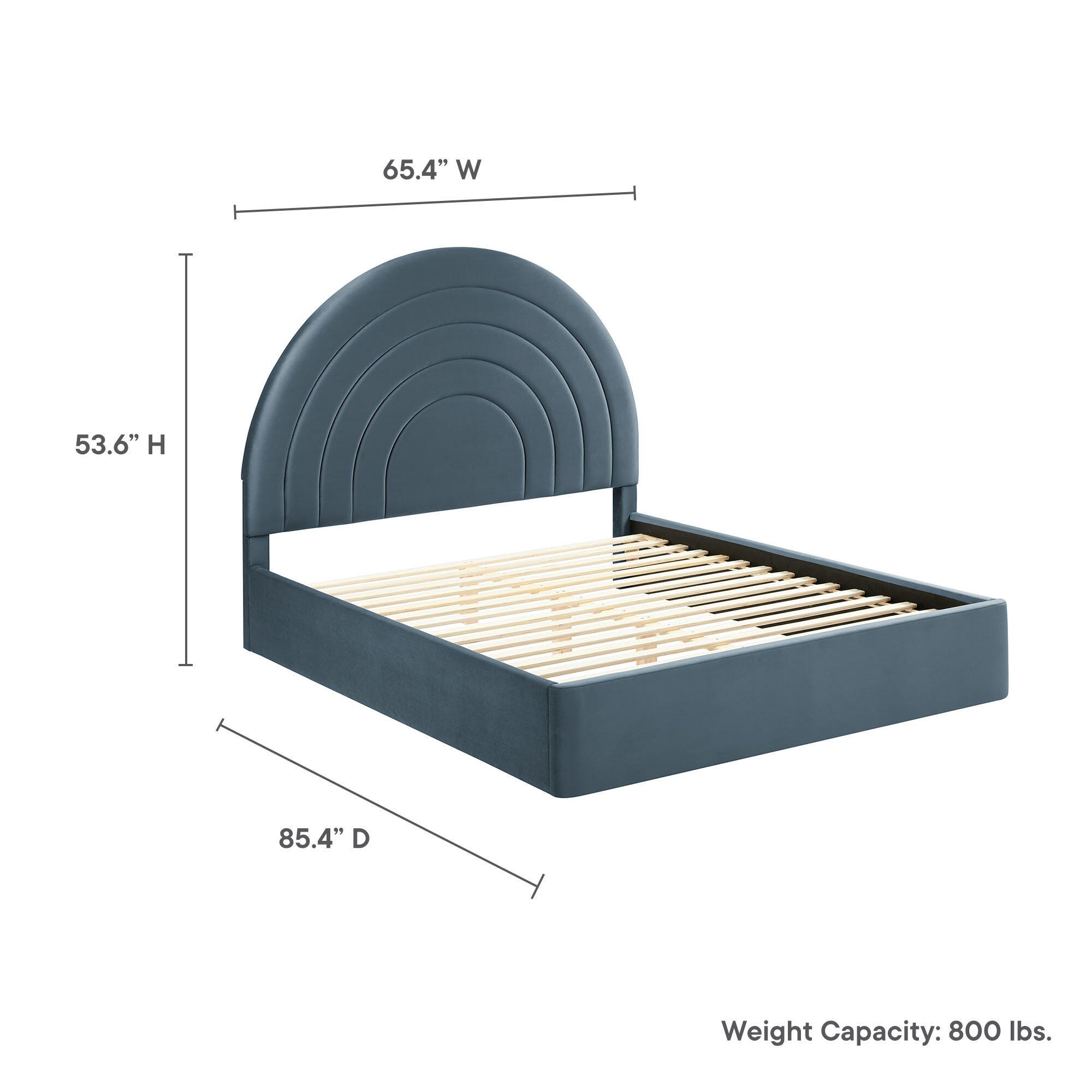 Modway Solana Queen Platform Bed, Cadet Blue, large