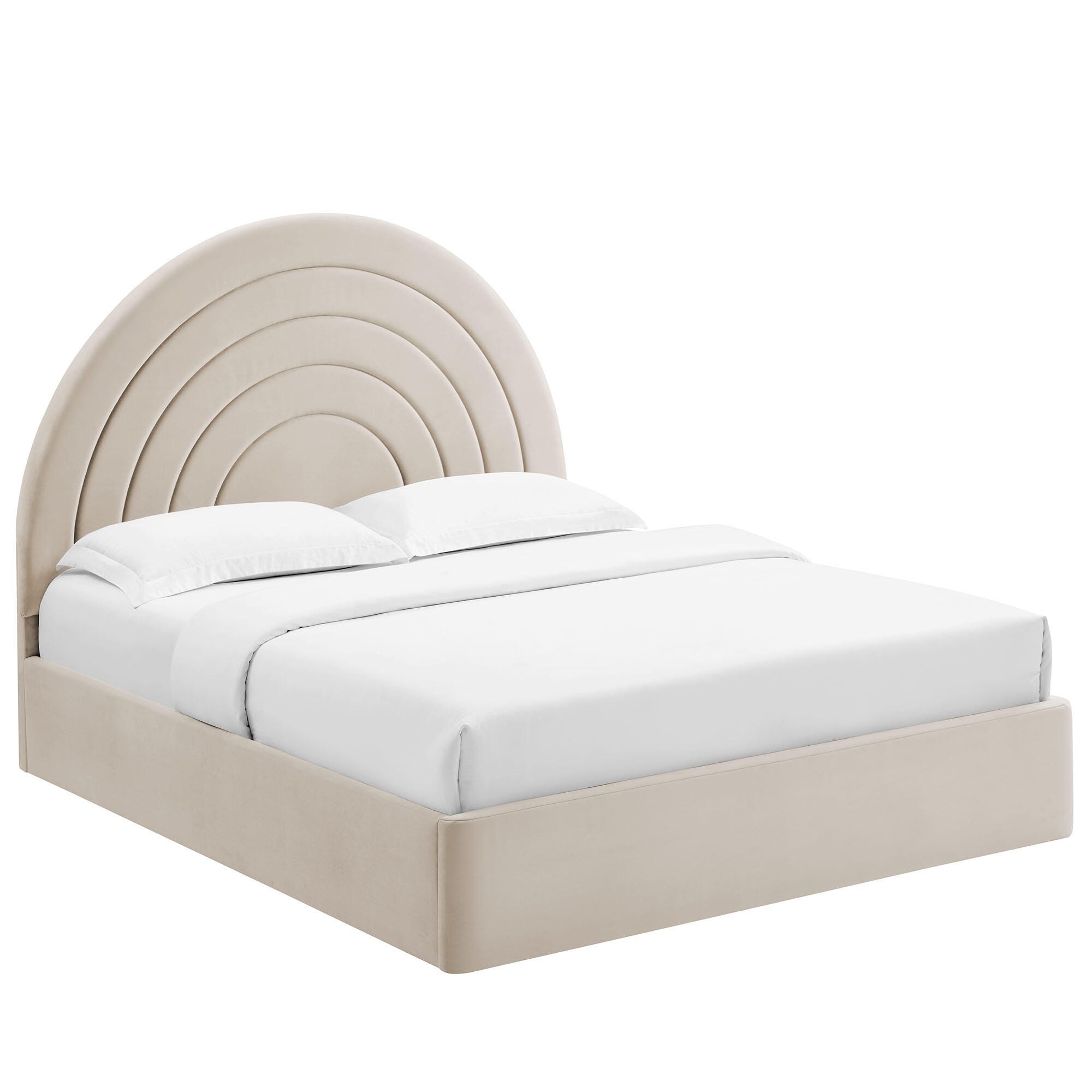 Modway Solana Queen Platform Bed, Beige, large