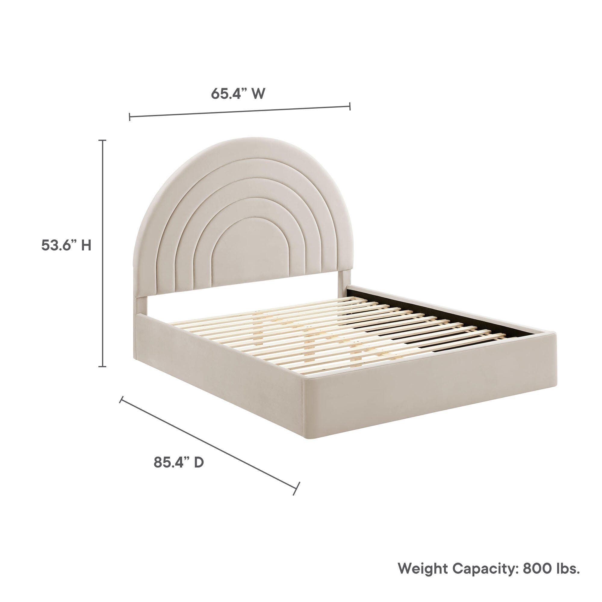 Modway Solana Queen Platform Bed, Beige, large