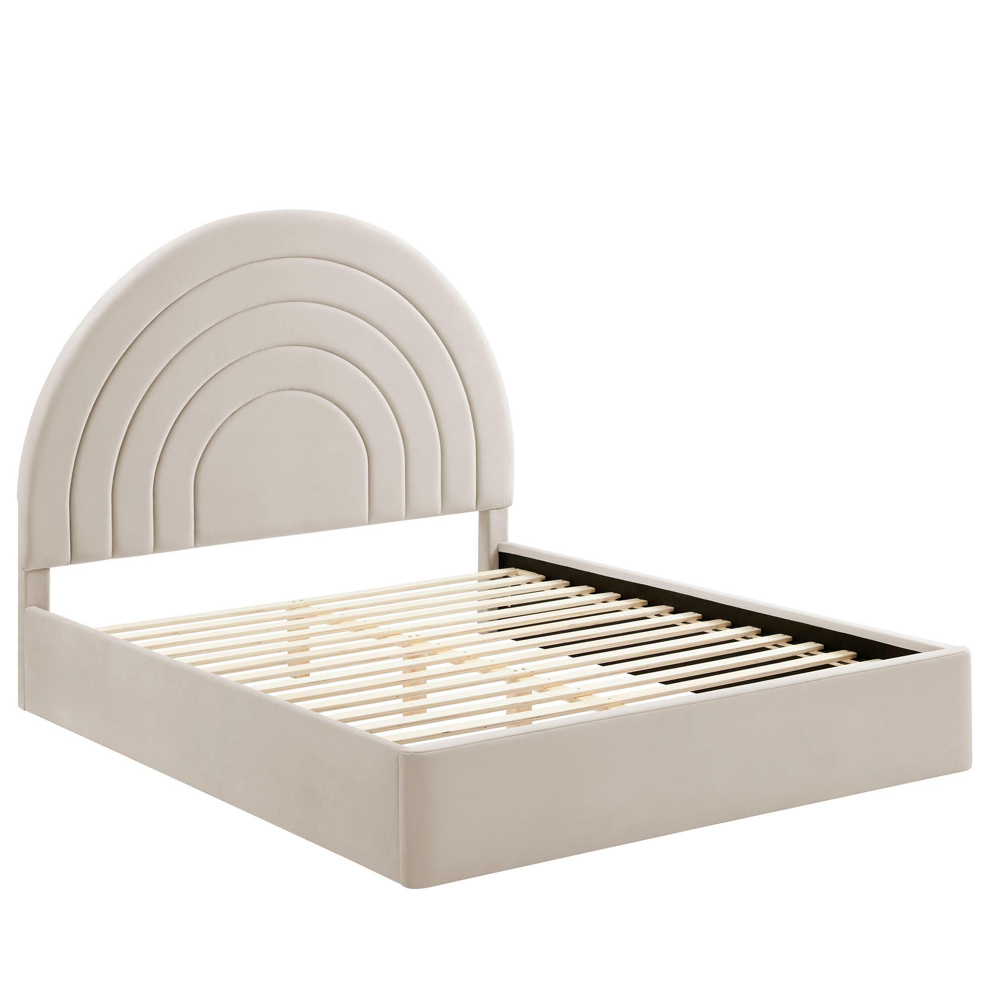 Modway Solana Queen Platform Bed, Beige, large