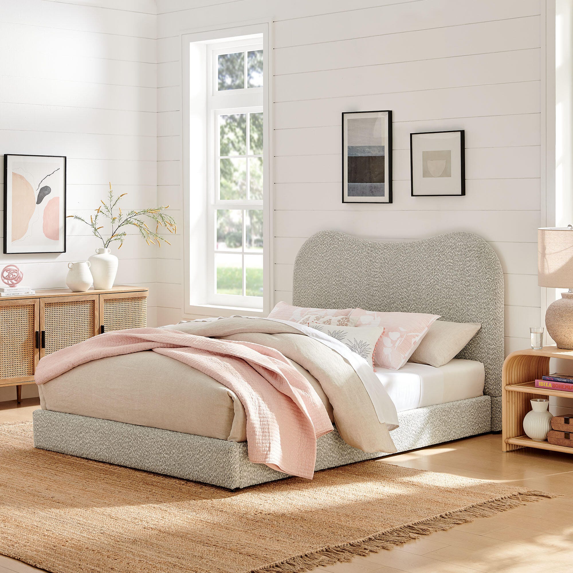 Modway Seluna Queen Platform Bed, Rock Gray, rollover