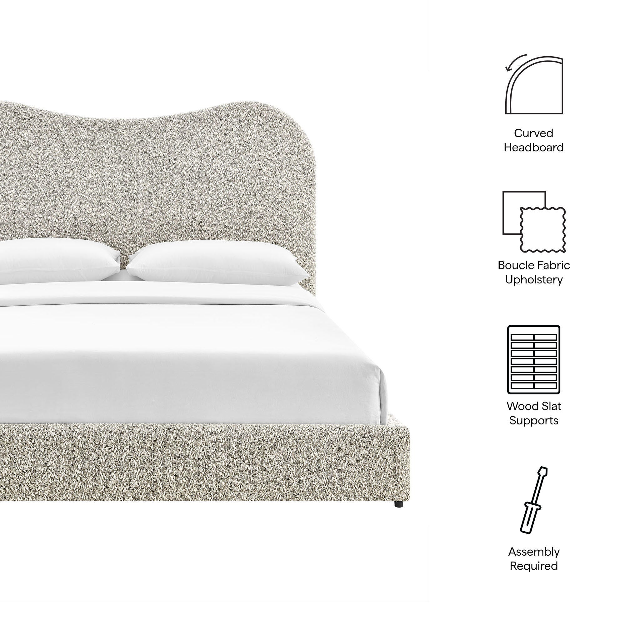 Modway Seluna Queen Platform Bed, Rock Gray, large