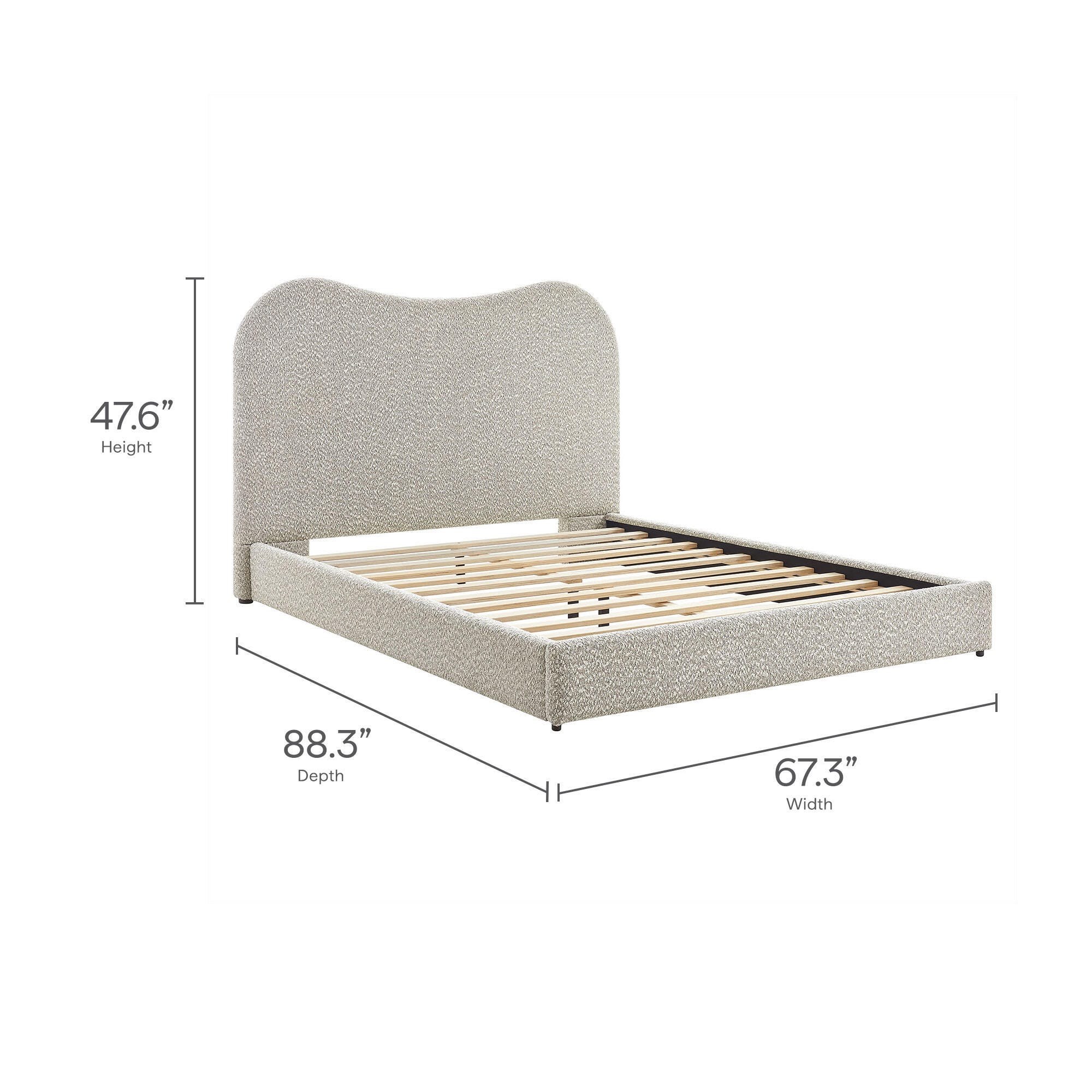 Modway Seluna Queen Platform Bed, Rock Gray, large