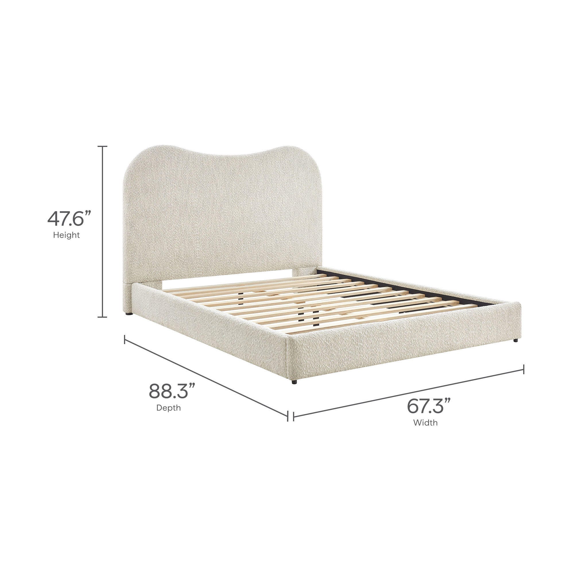 Modway Seluna Queen Platform Bed, Pearl White, large