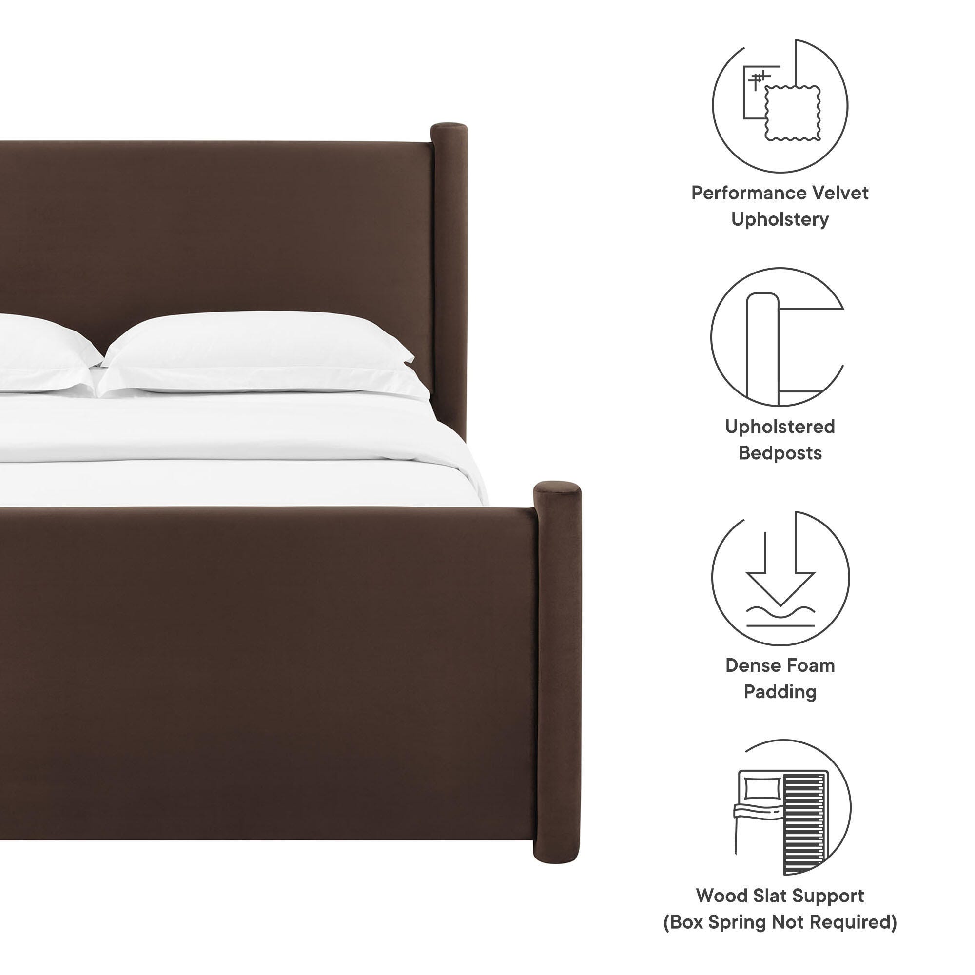 Modway Rael Queen Platform Bed, Chocolate Brown, large