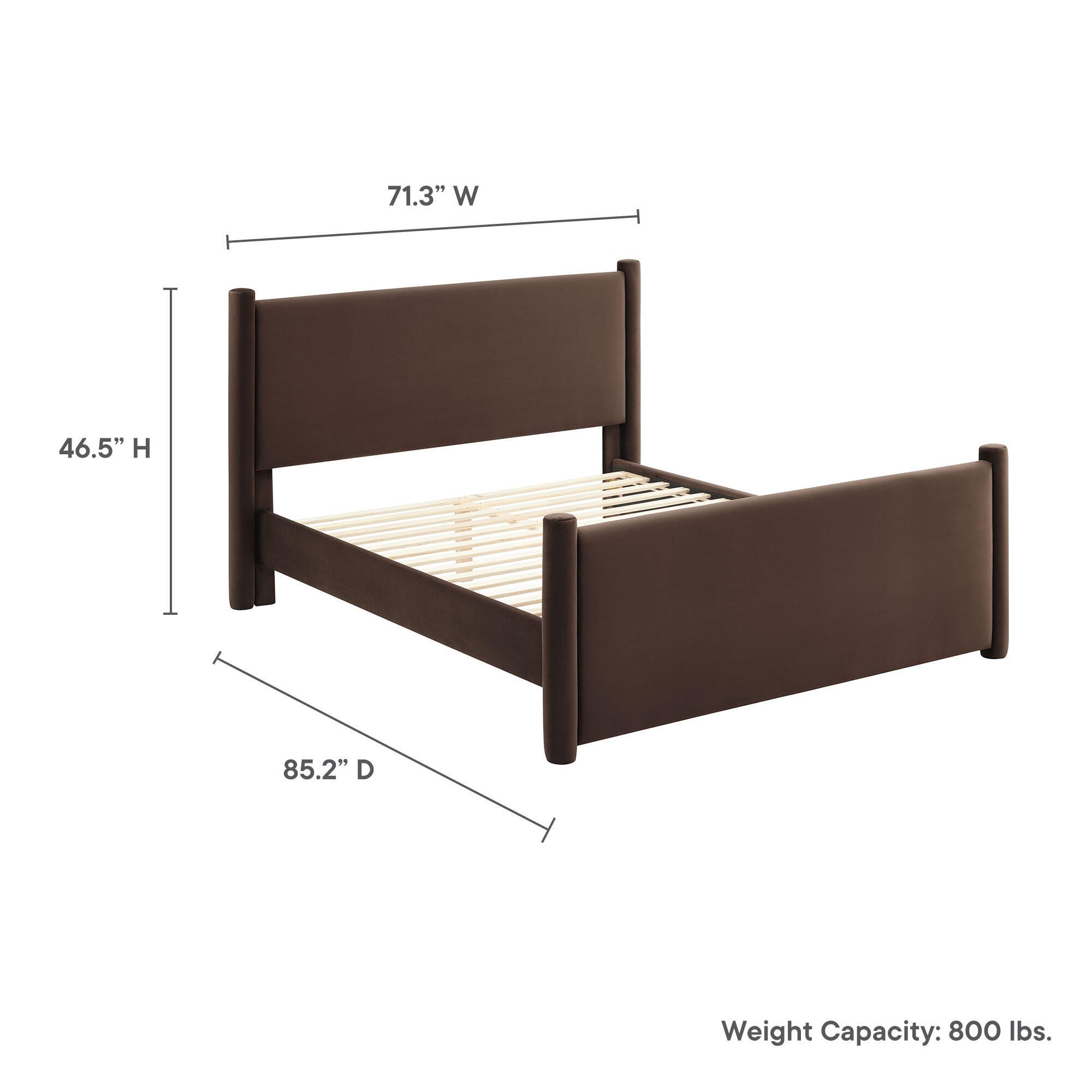 Modway Rael Queen Platform Bed, Chocolate Brown, large