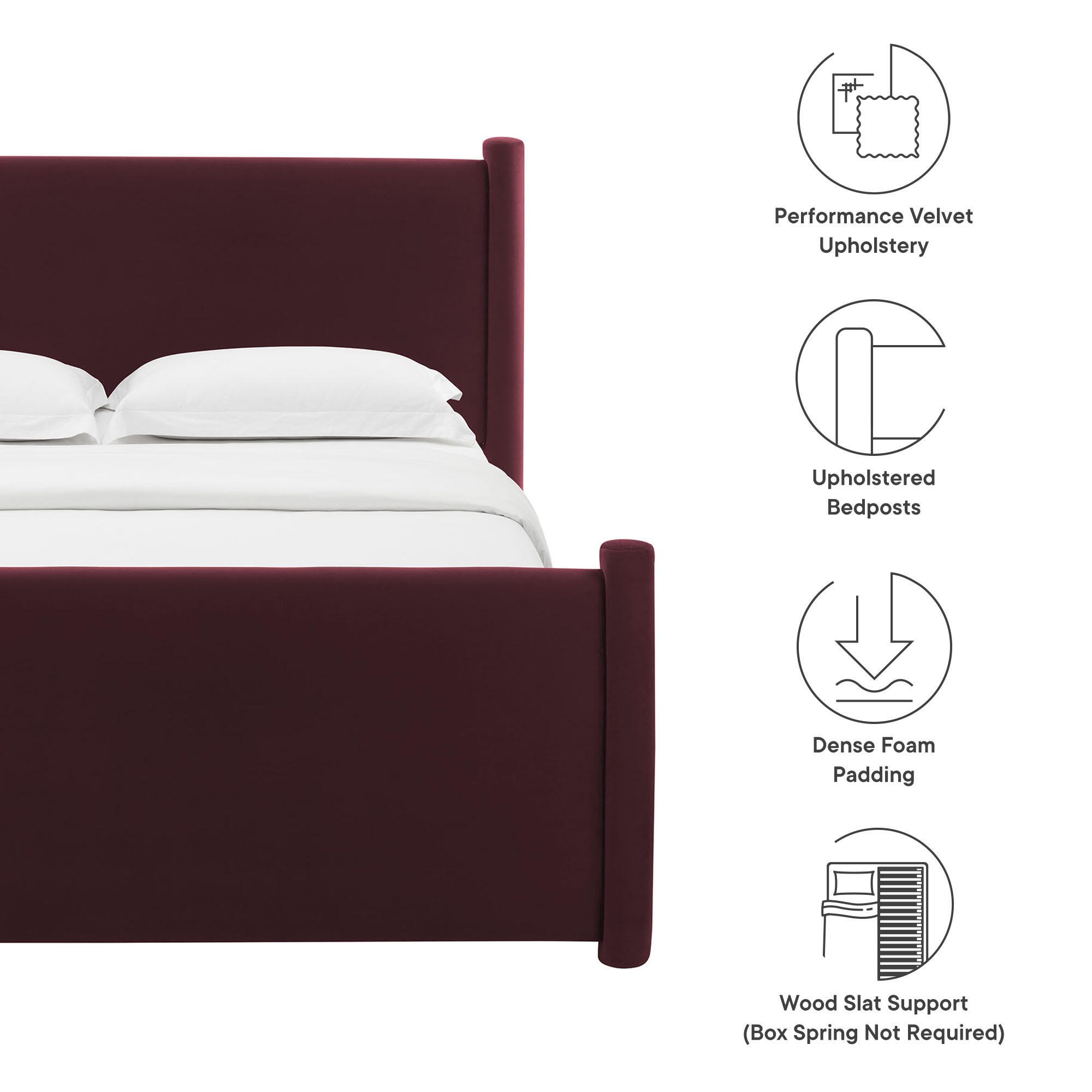 Modway Rael Queen Platform Bed, Purple, large