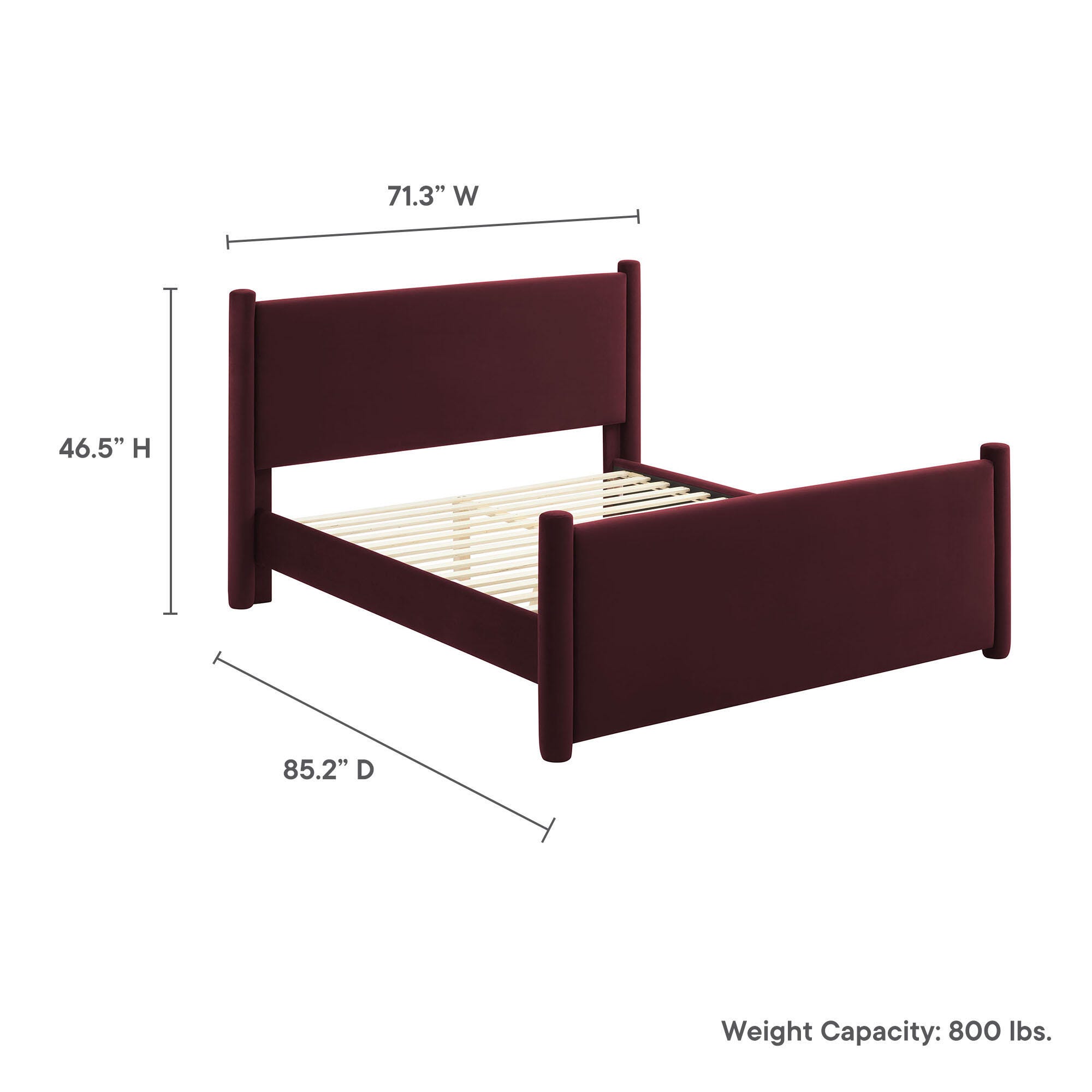 Modway Rael Queen Platform Bed, Purple, large
