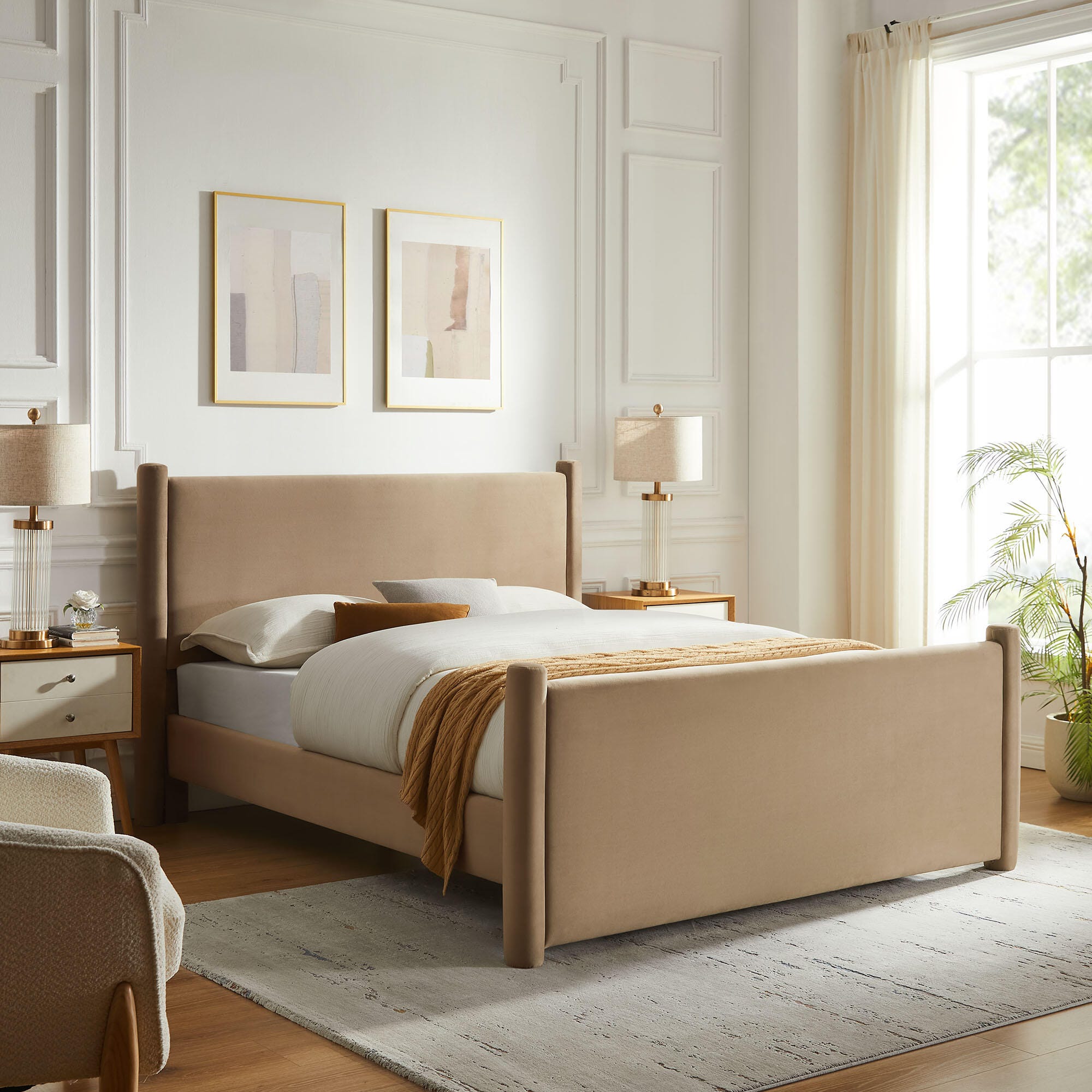Modway Rael Queen Platform Bed, Taupe, large
