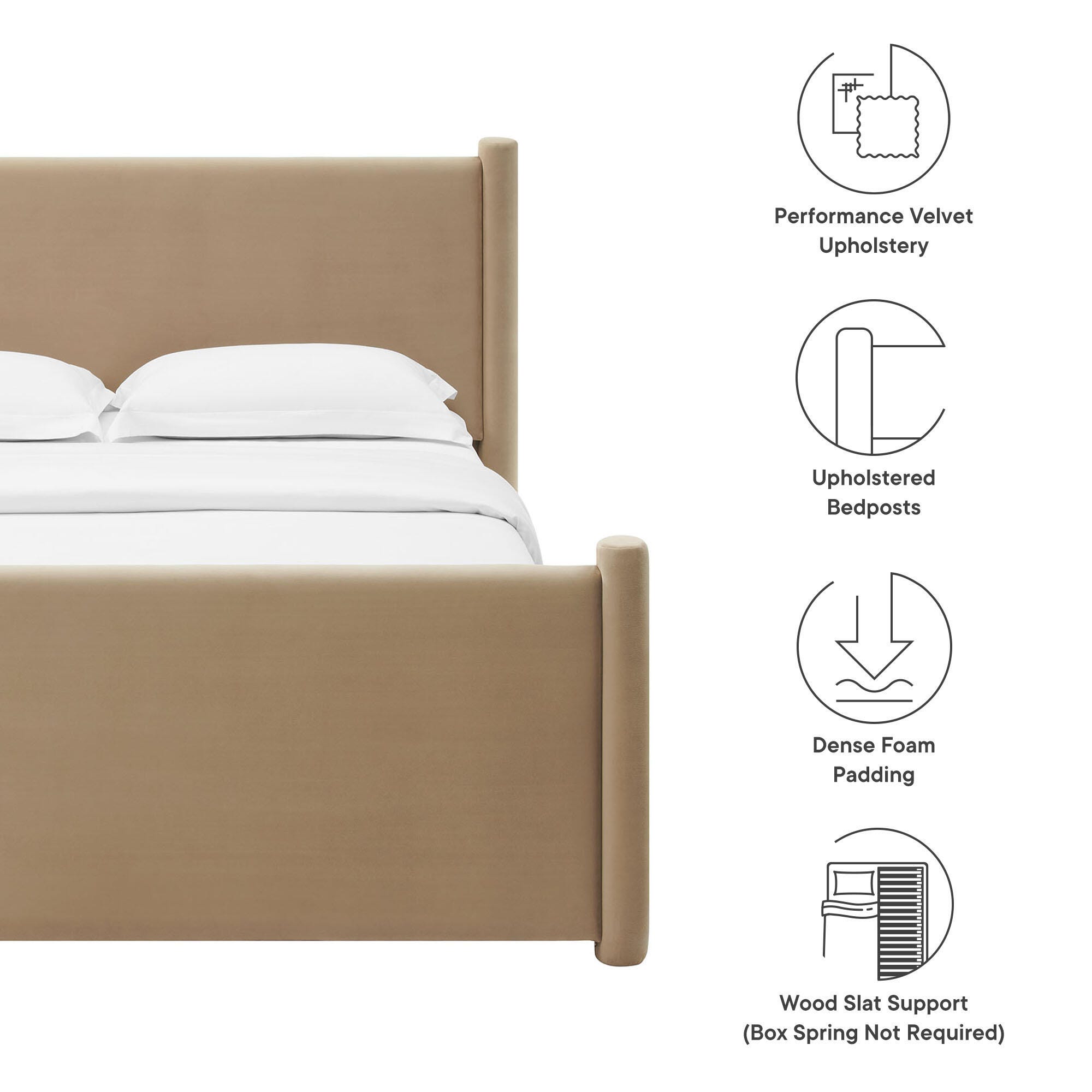 Modway Rael Queen Platform Bed, Taupe, large