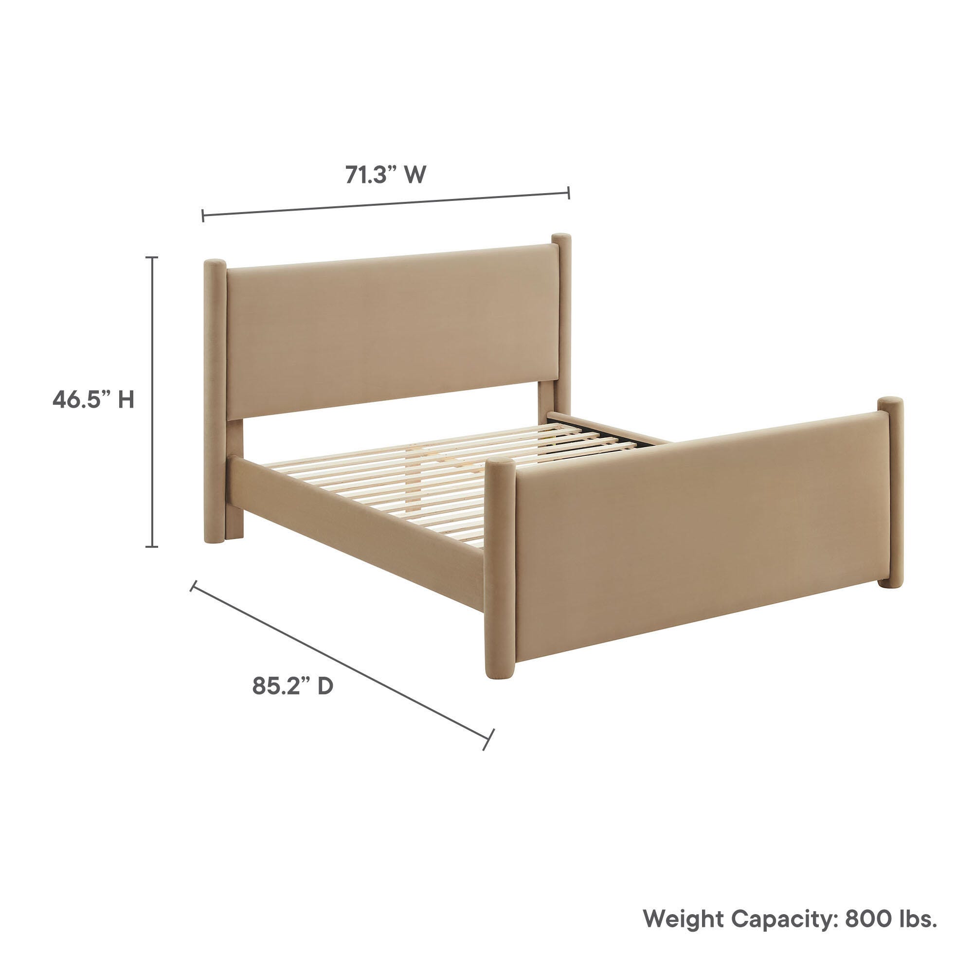 Modway Rael Queen Platform Bed, Taupe, large