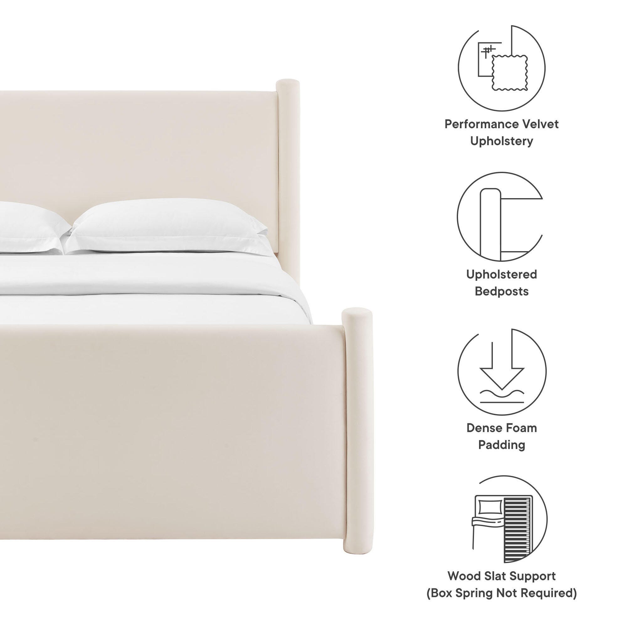 Modway Rael Queen Platform Bed, Ivory, large
