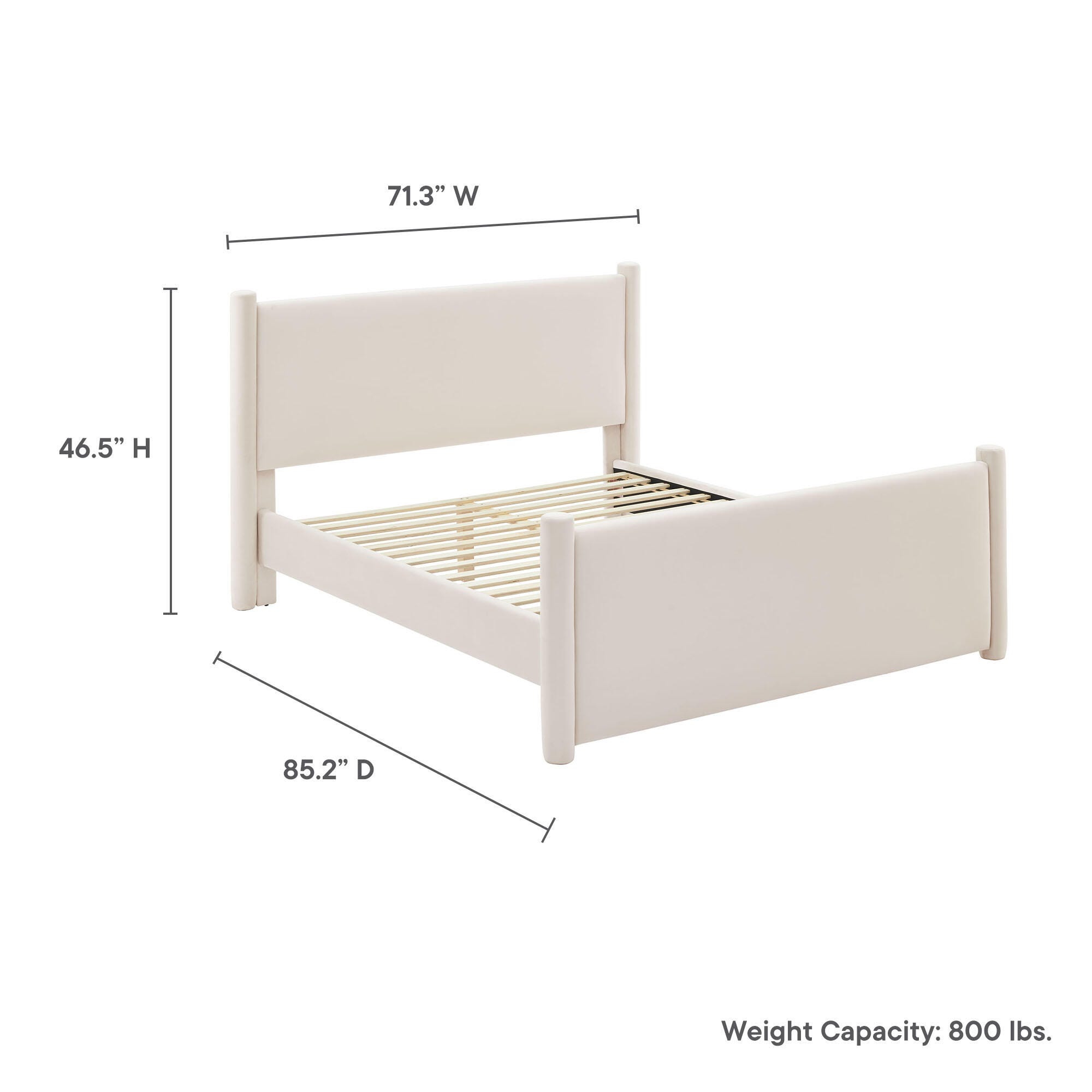 Modway Rael Queen Platform Bed, Ivory, large