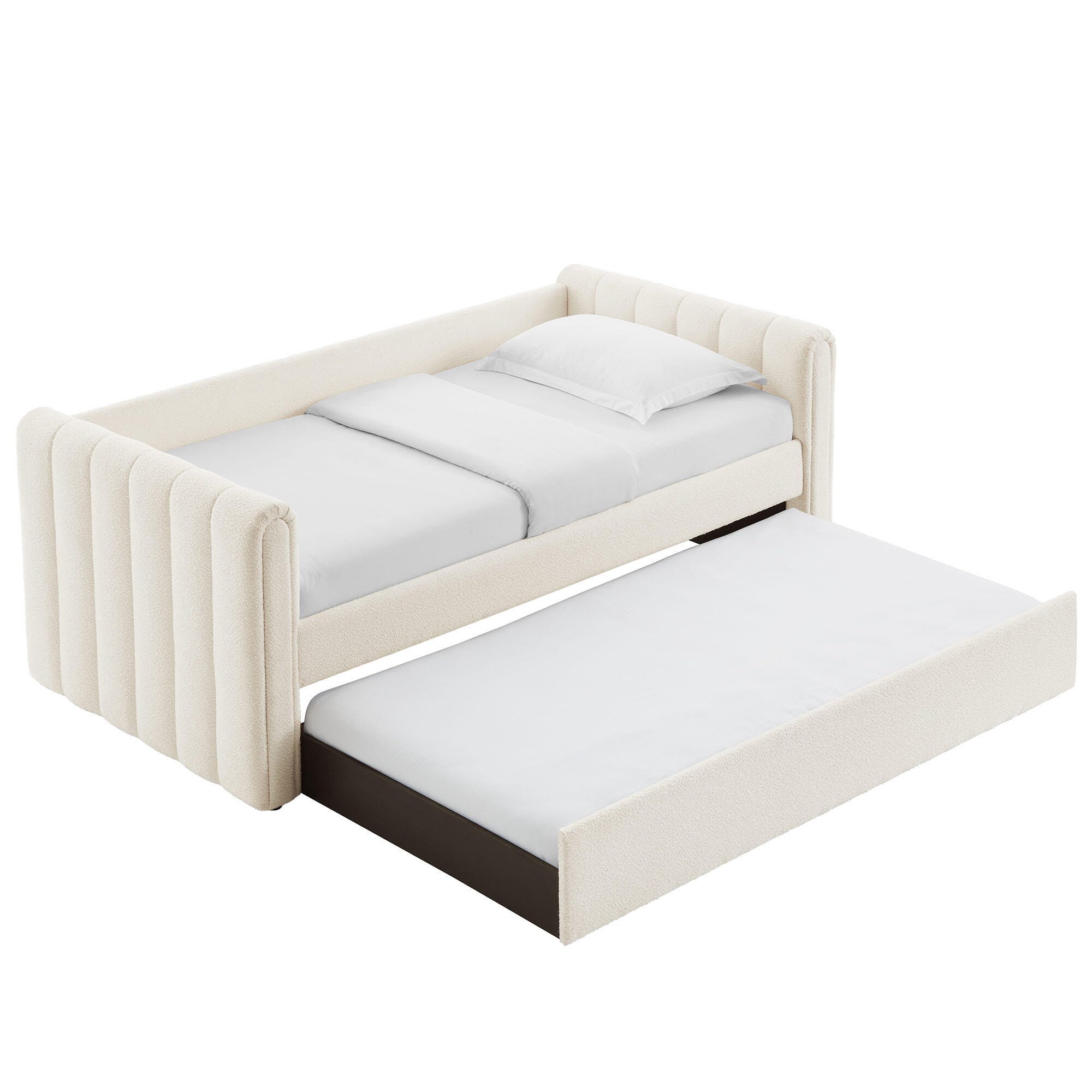 Modway Veyla Upholsered Twin Daybed With Trundle, Off White, large