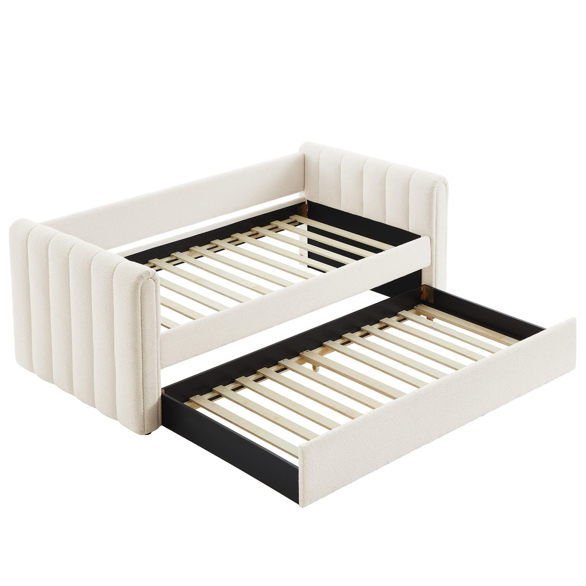Modway Veyla Upholsered Twin Daybed With Trundle, Off White, large