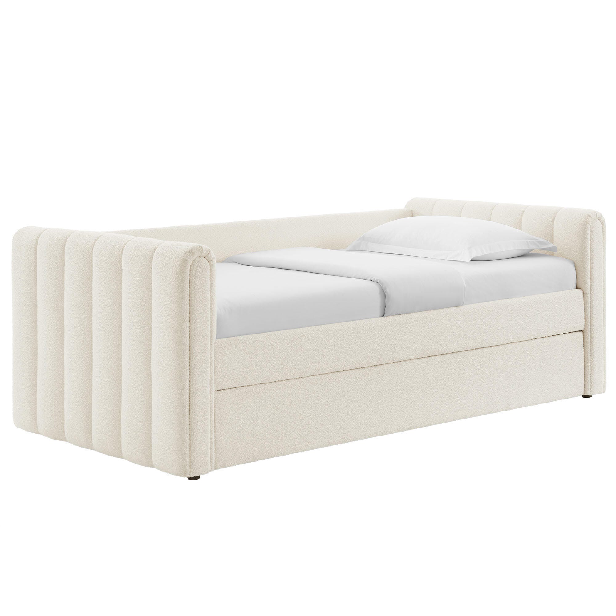 Modway Veyla Upholsered Twin Daybed With Trundle, Off White, large