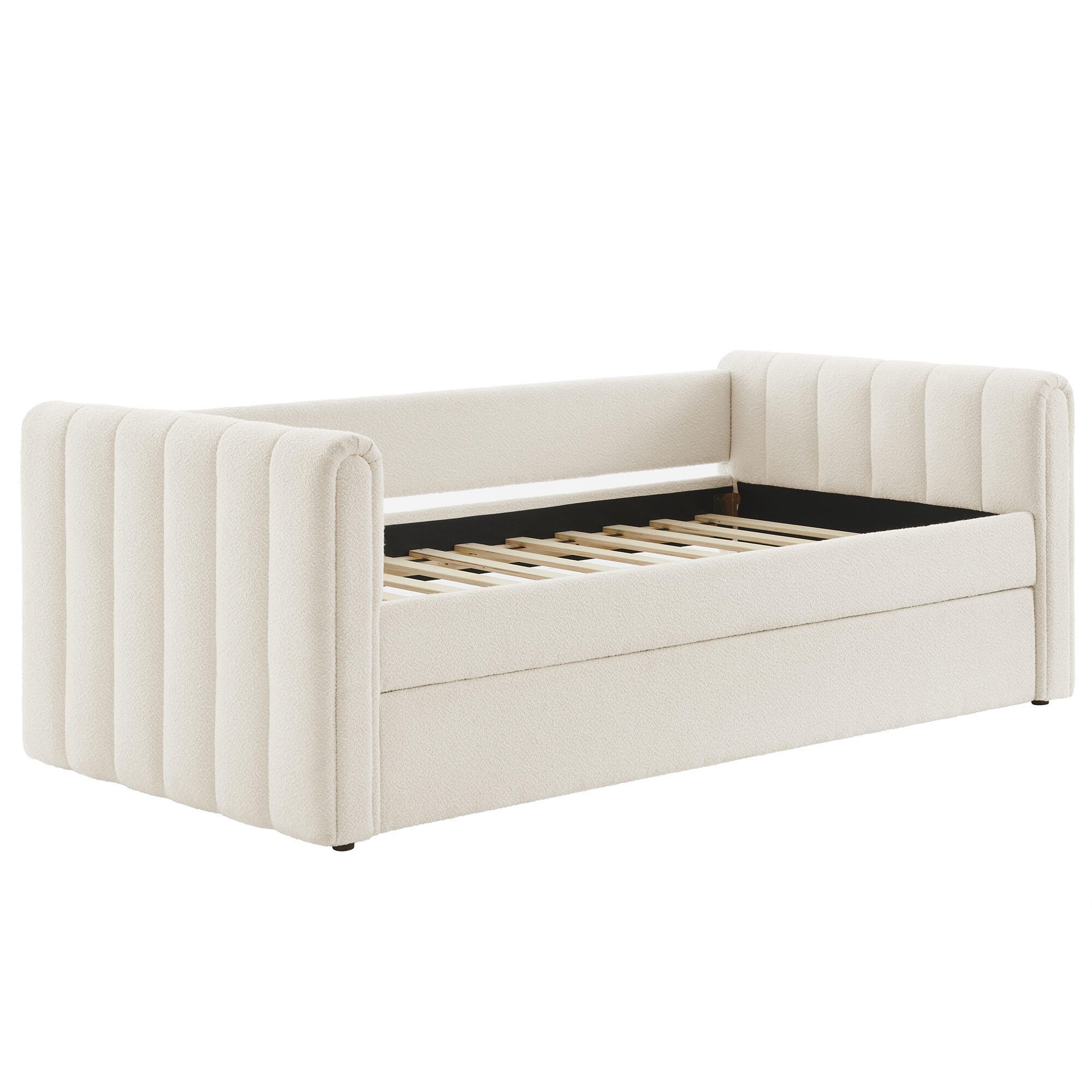 Modway Veyla Upholsered Twin Daybed With Trundle, Off White, large