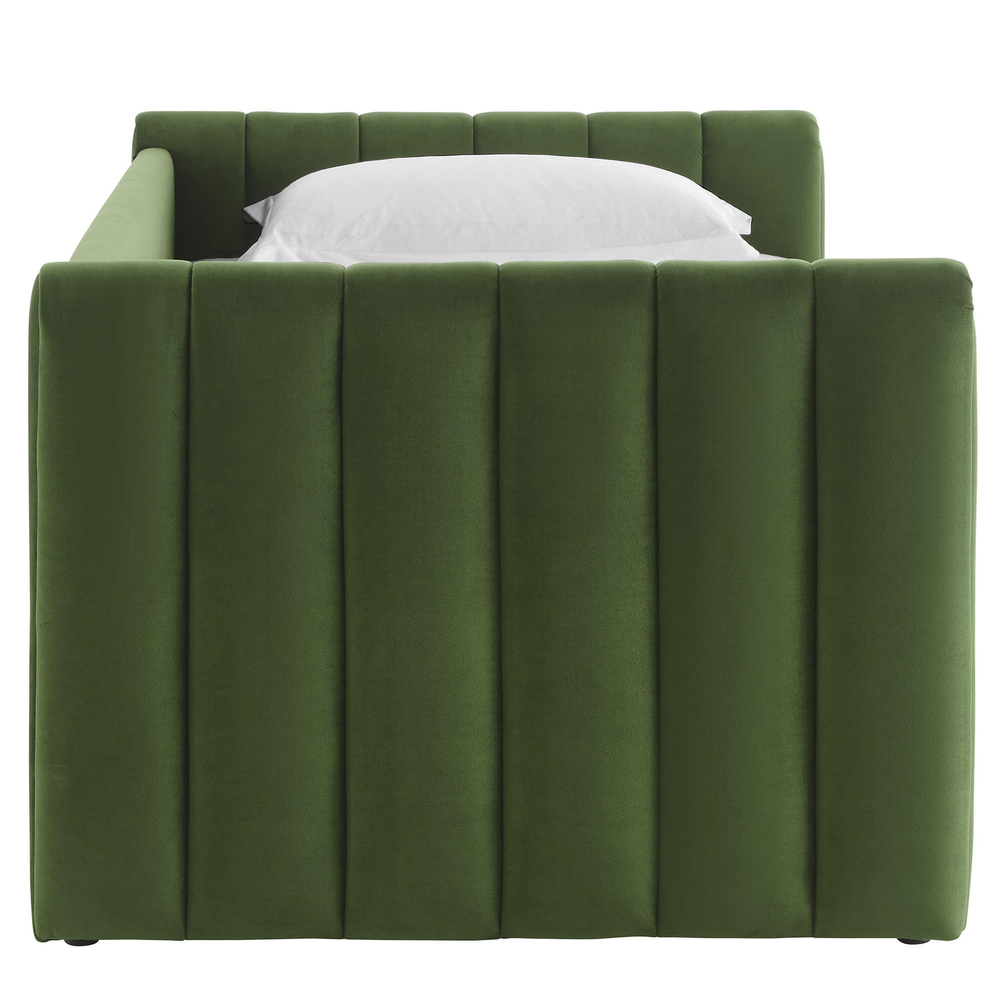 Modway Veyla Upholsered Twin Daybed With Trundle, Moss Green, large
