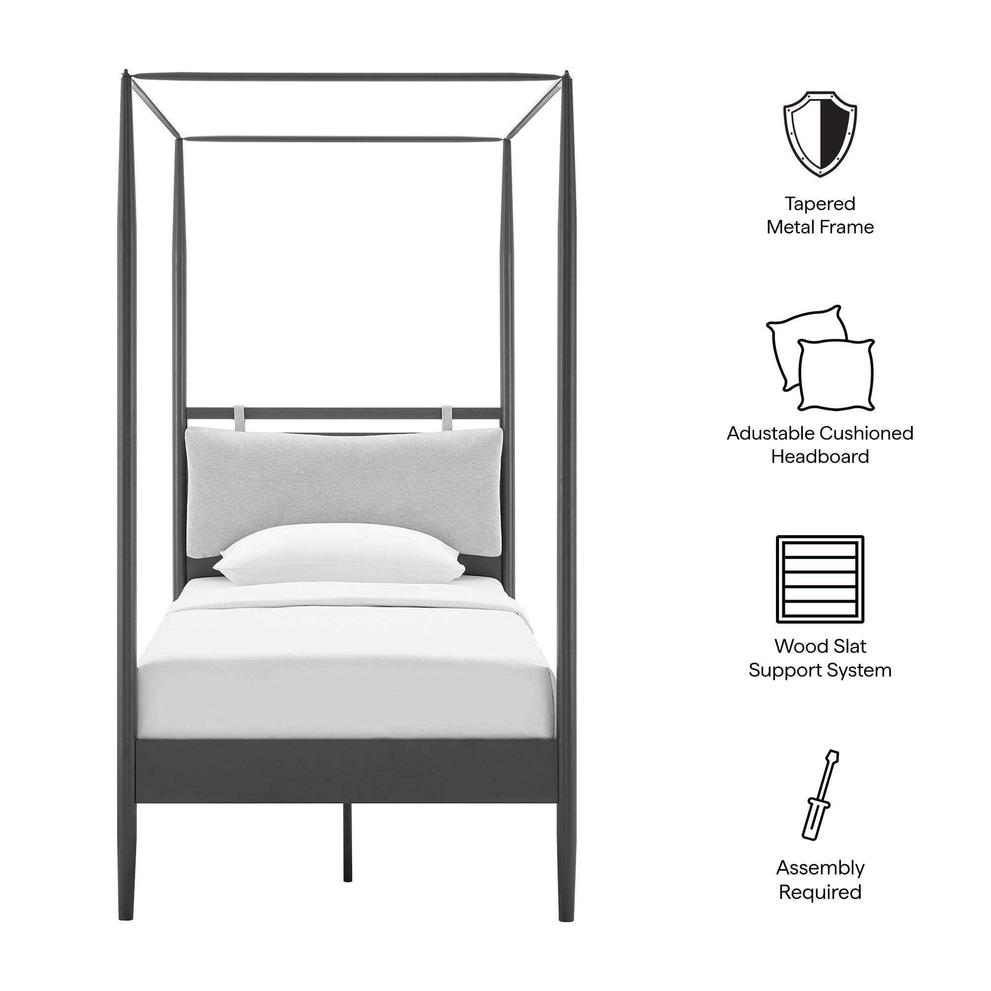 Modway Marlowe Twin Platform Bed, Gray, large