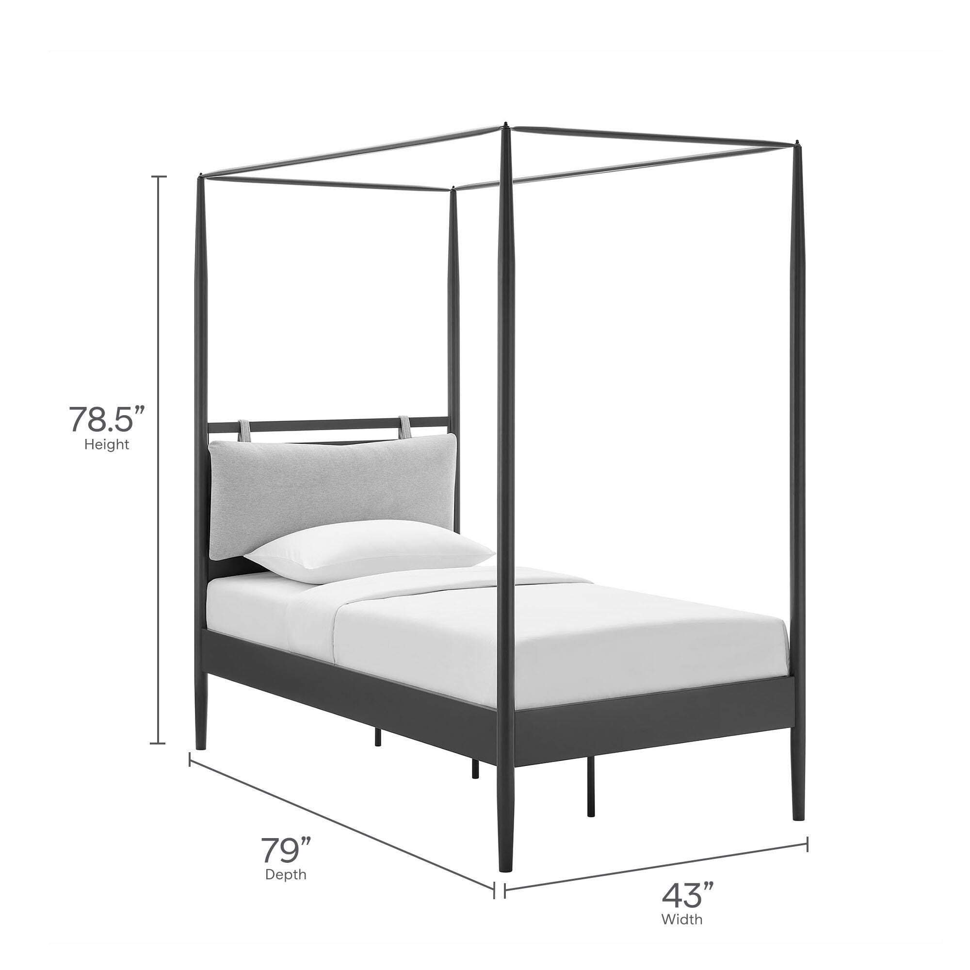Modway Marlowe Twin Platform Bed, Gray, large