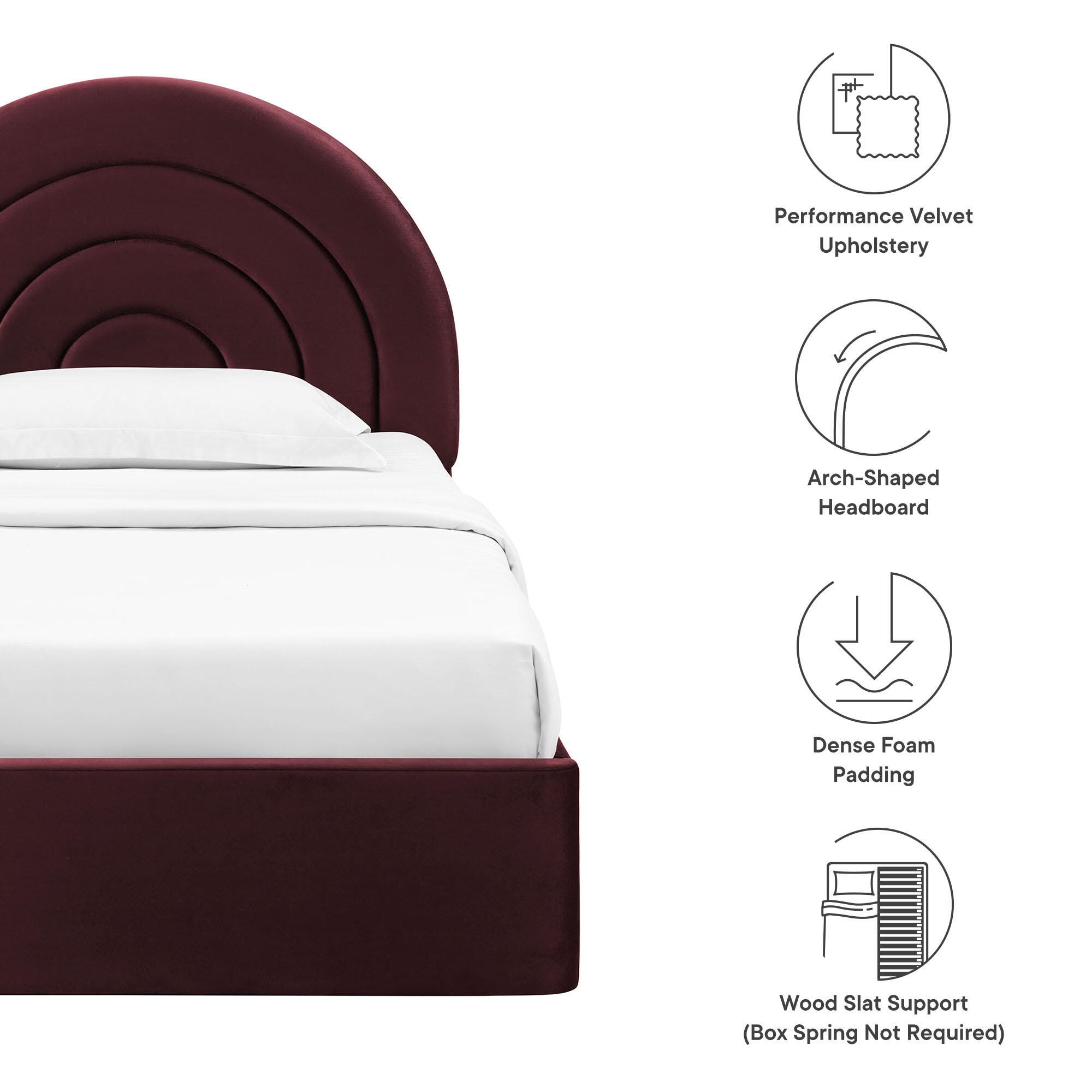 Modway Solana Twin Platform Bed, Purple, large