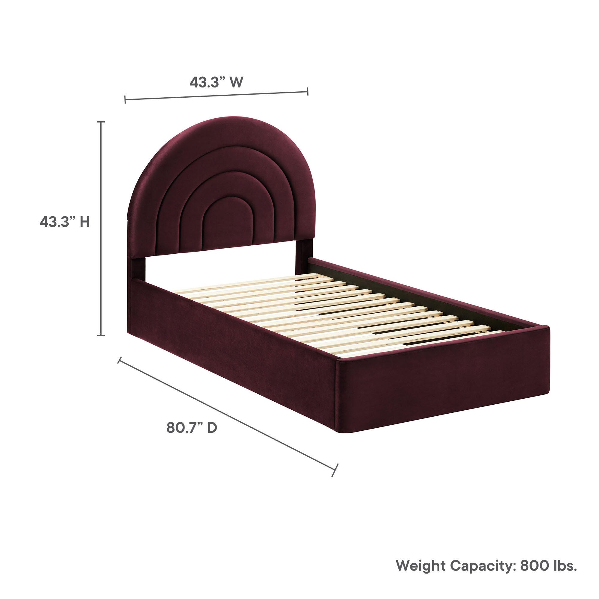 Modway Solana Twin Platform Bed, Purple, large