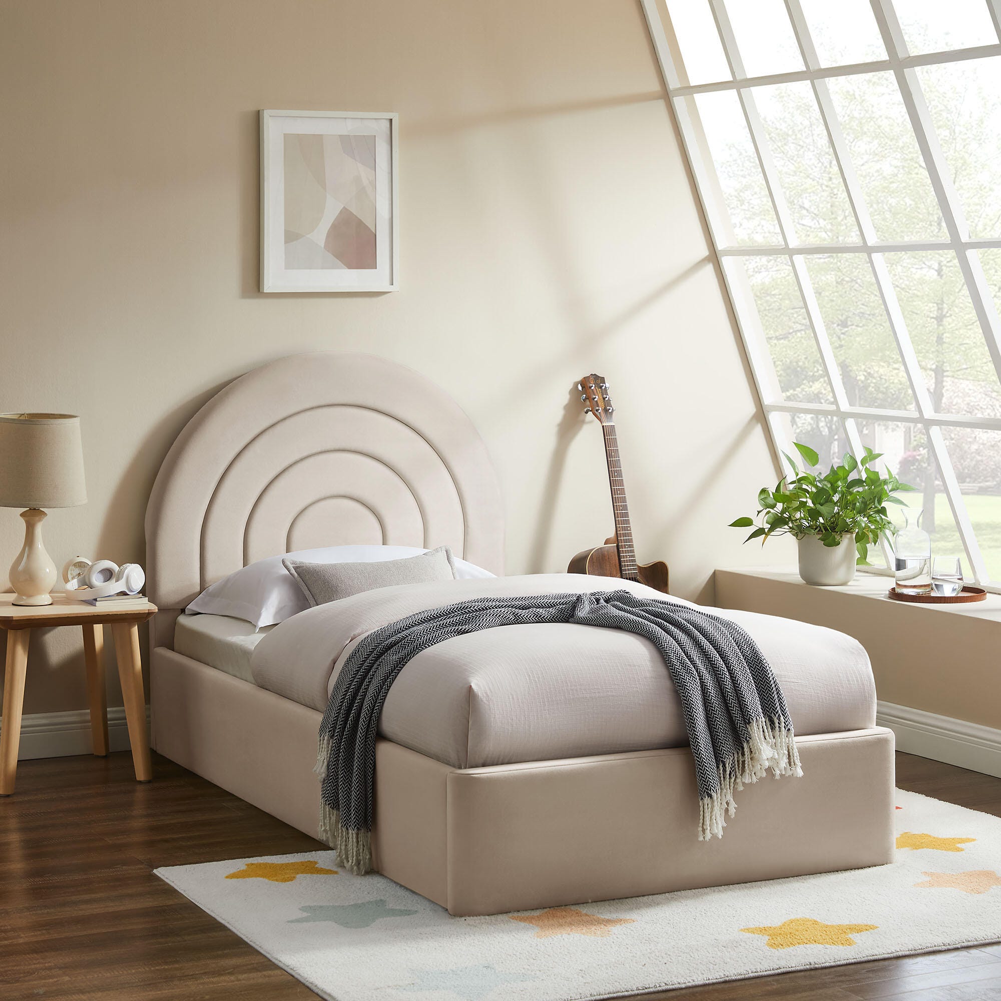 Modway Solana Twin Platform Bed, Beige, rollover