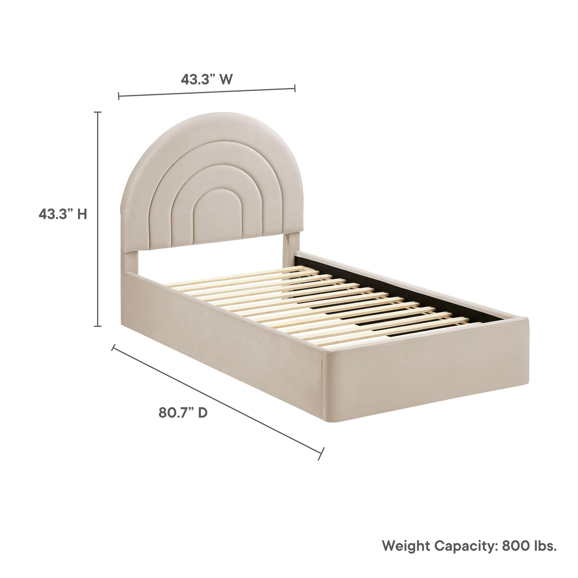 Modway Solana Twin Platform Bed, Beige, large