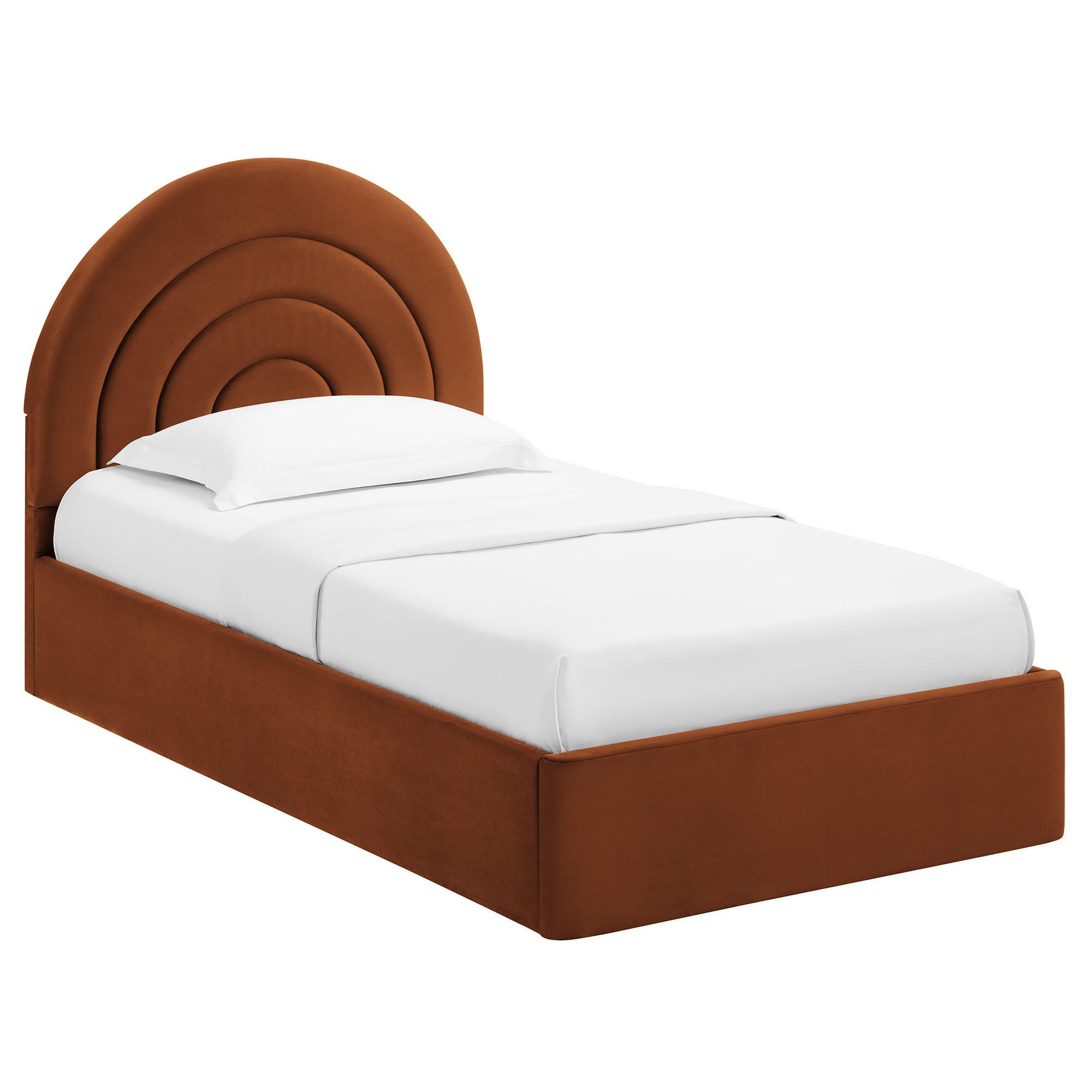 Modway Solana Twin Platform Bed, Rust, large