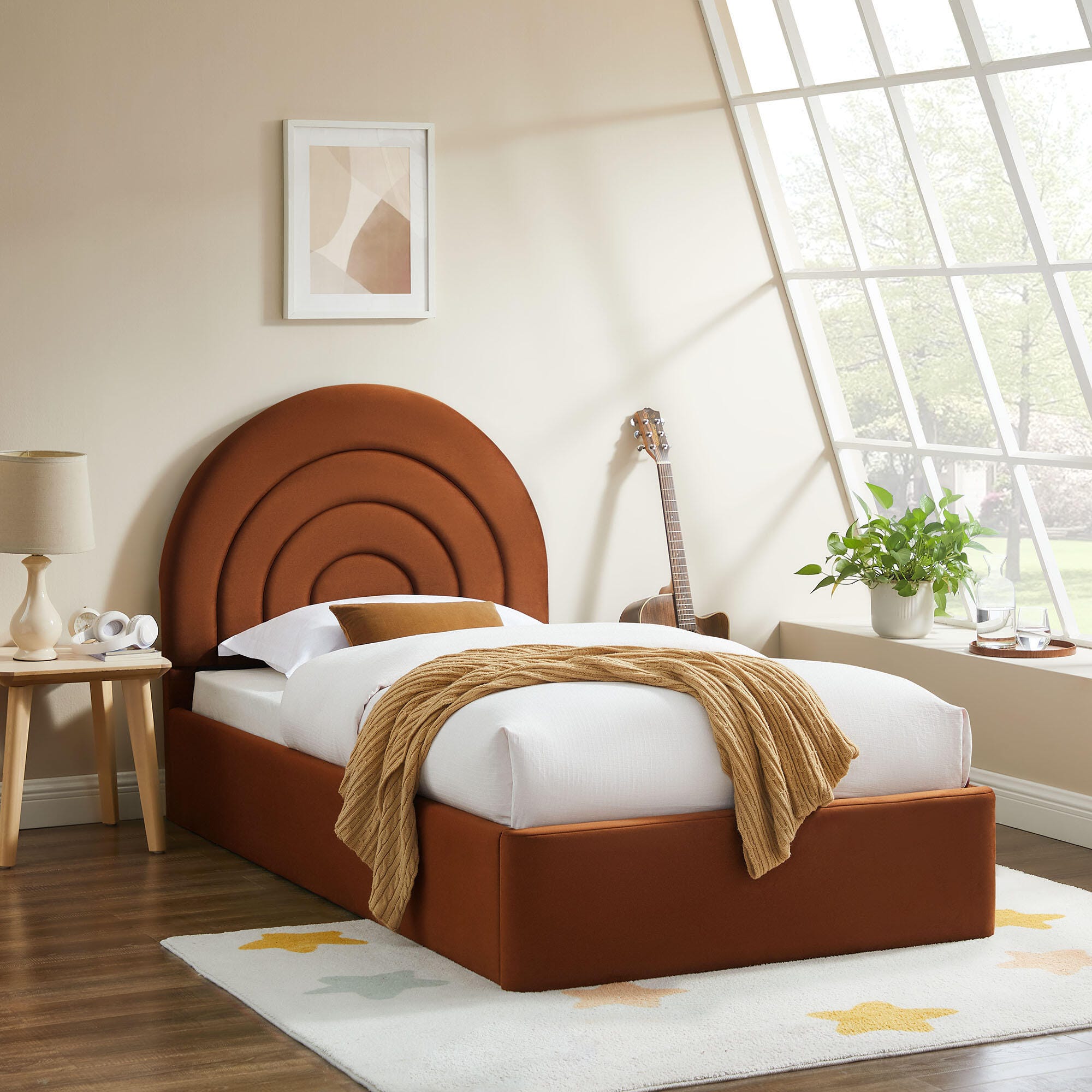 Modway Solana Twin Platform Bed, Rust, large