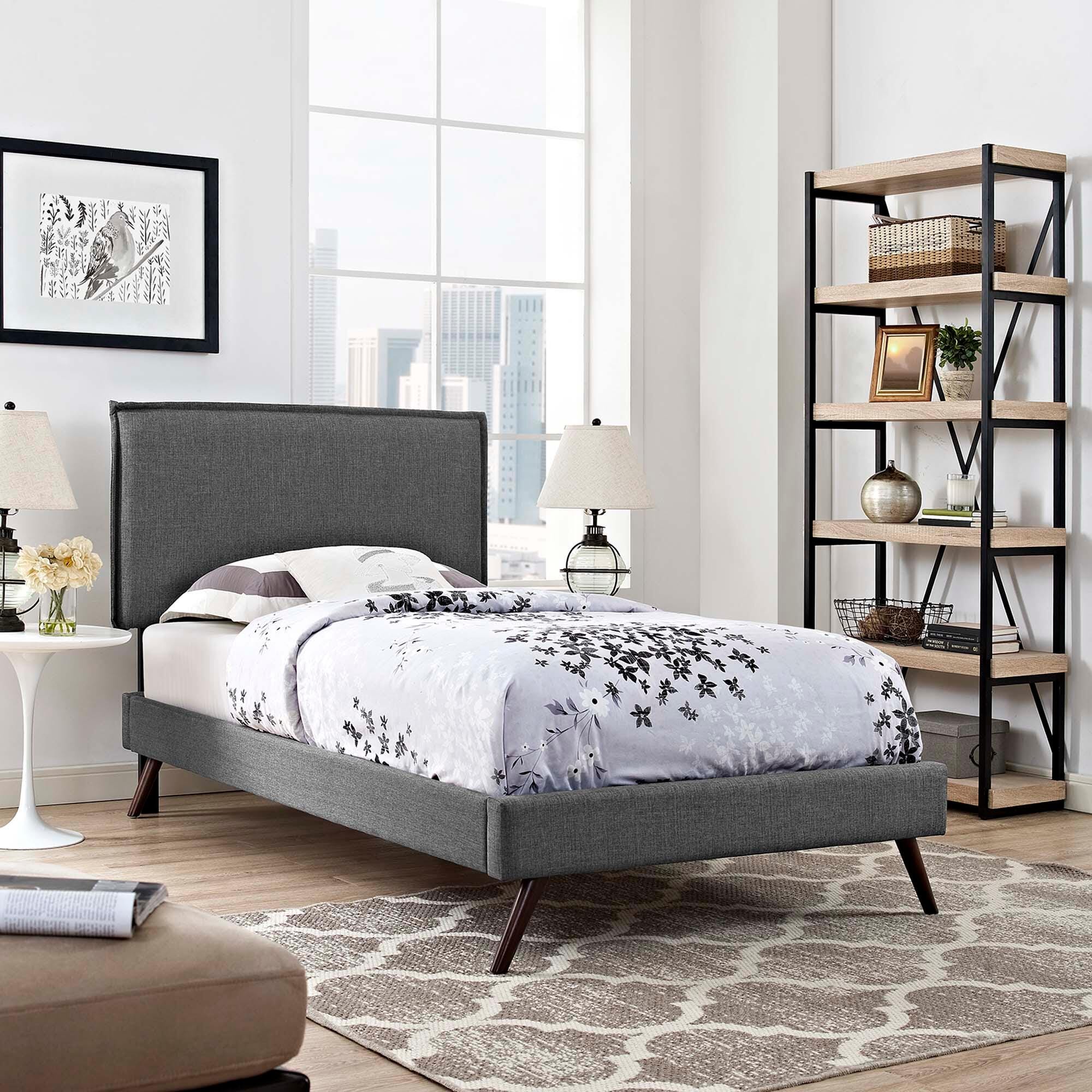 Modway Amaris Twin Platform Bed, Gray, large