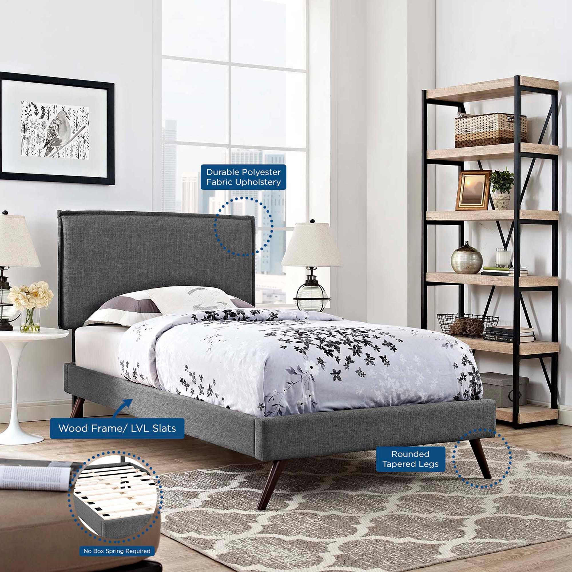Modway Amaris Twin Platform Bed, Gray, large