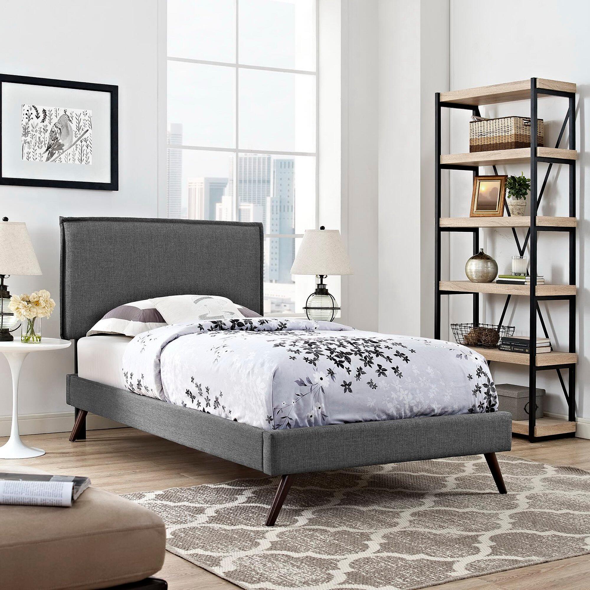 Modway Camille Twin Platform Bed, Gray, large
