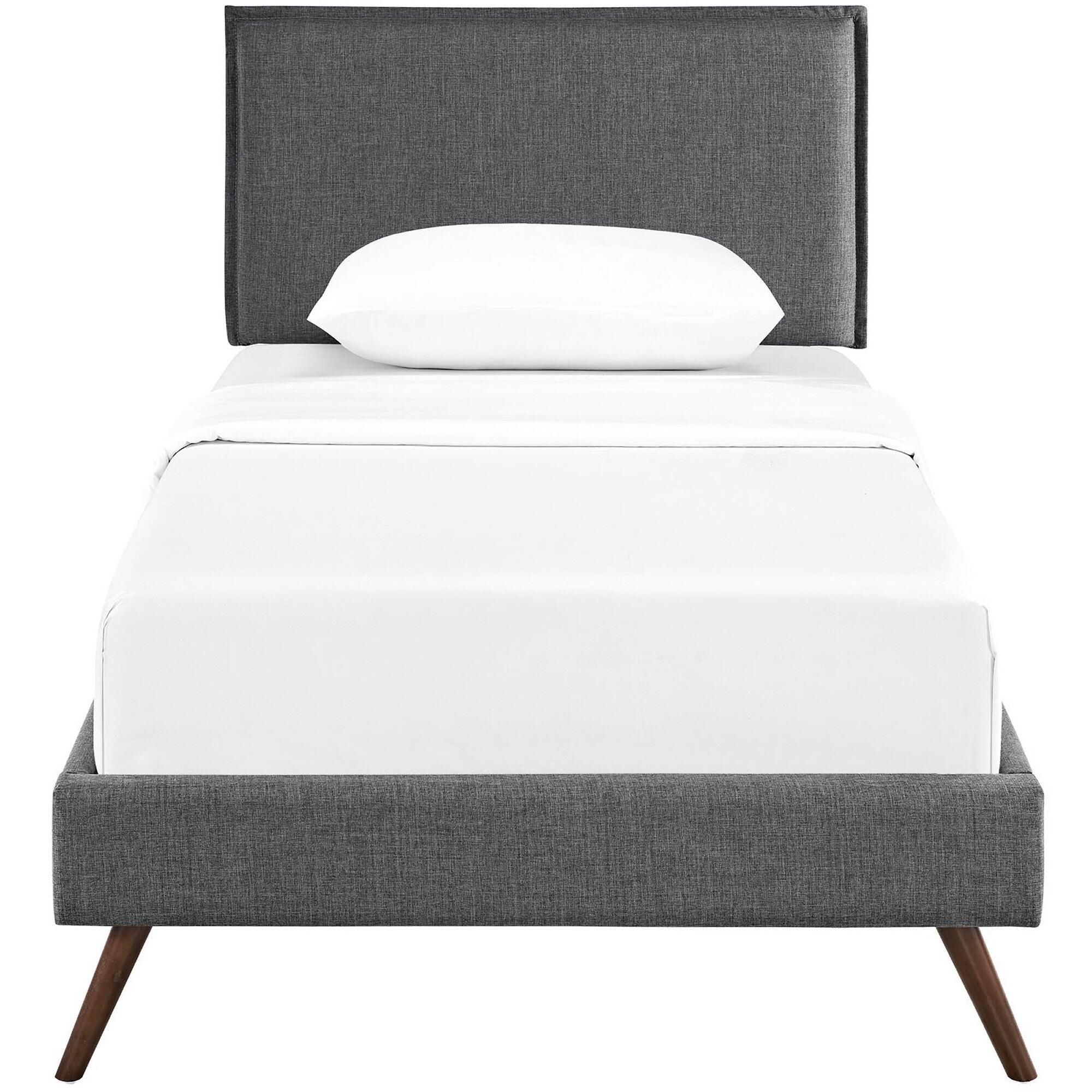 Modway Camille Twin Platform Bed, Gray, large
