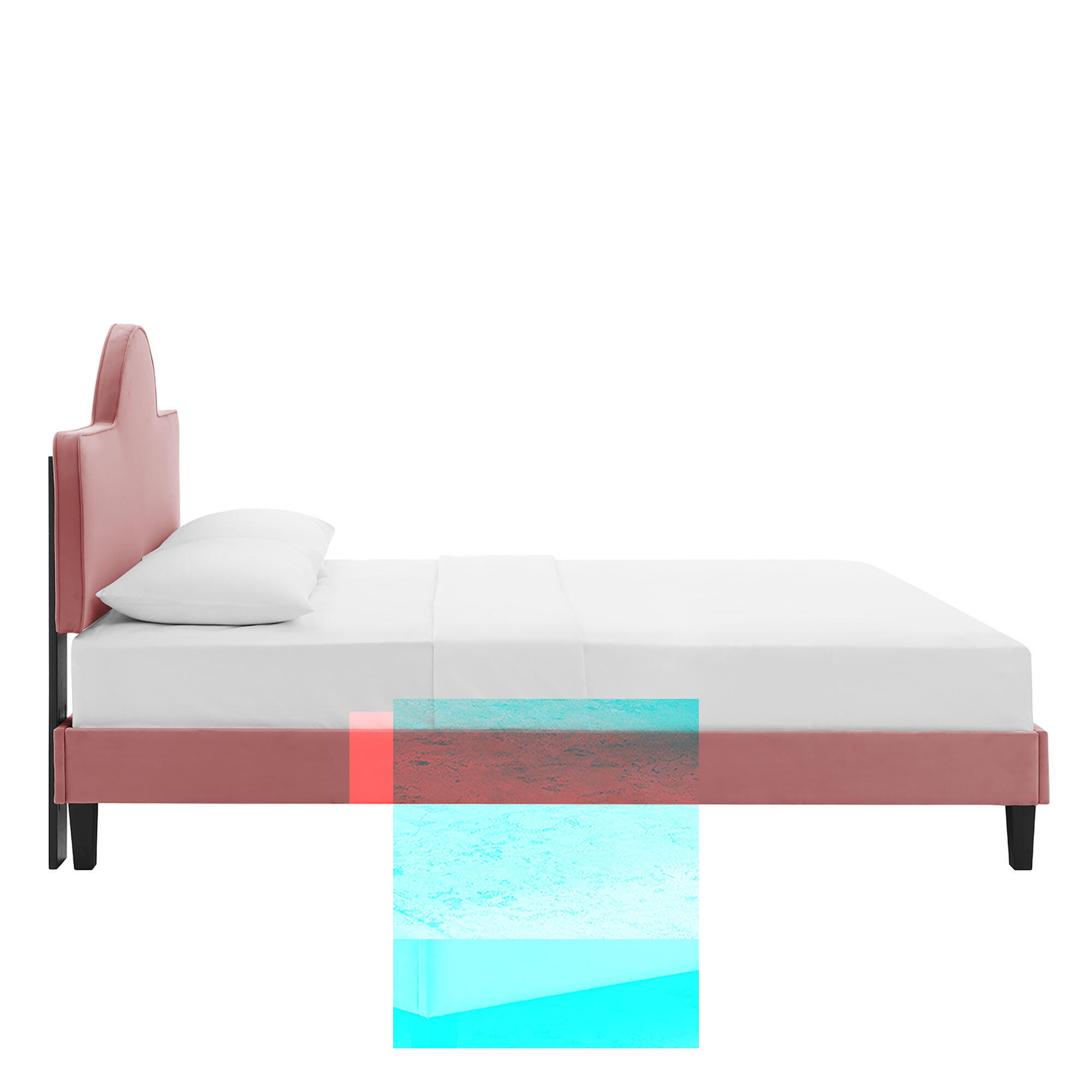 Modway Soleil Twin Platform Bed, Dusty Rose, large