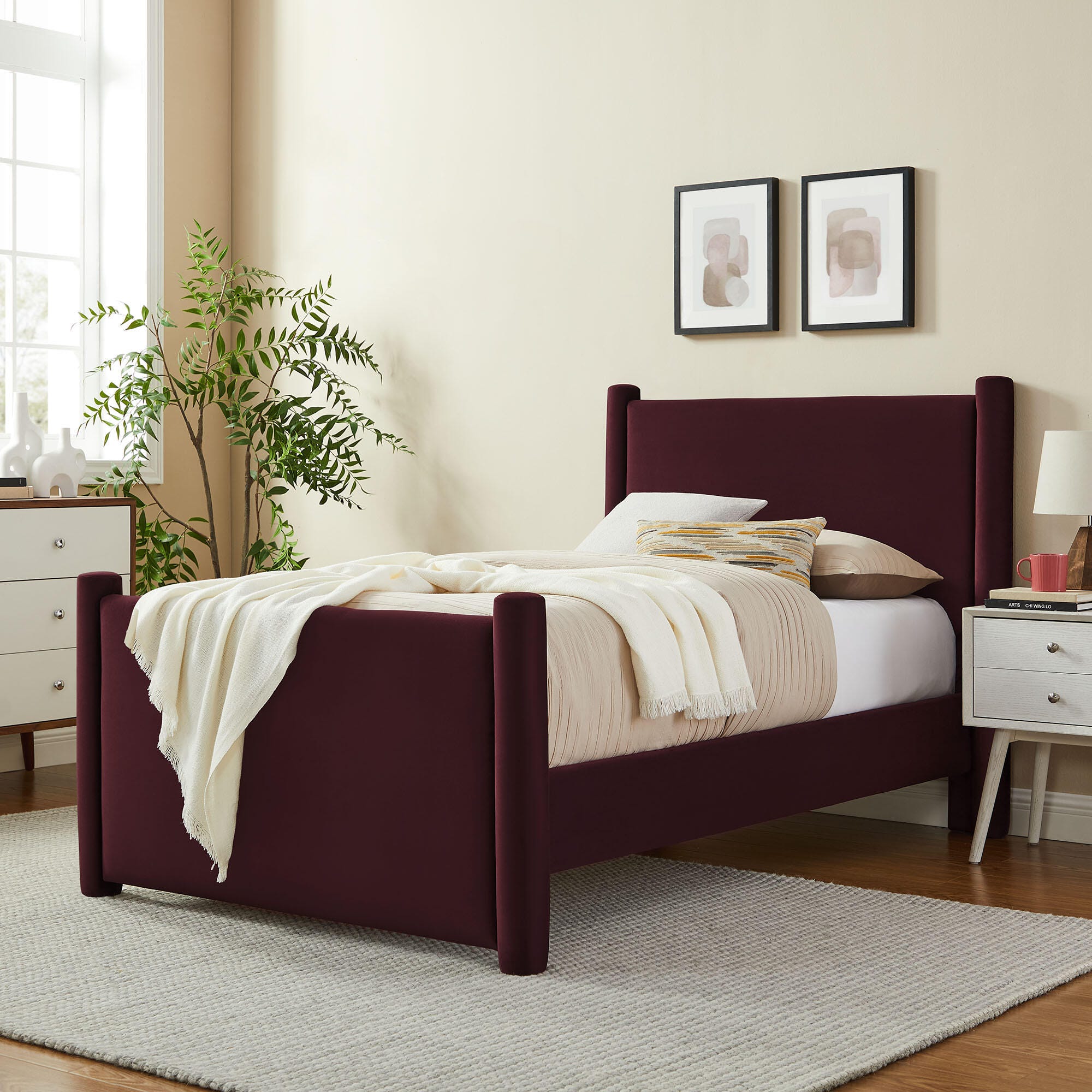 Modway Rael Twin Platform Bed, Purple, large