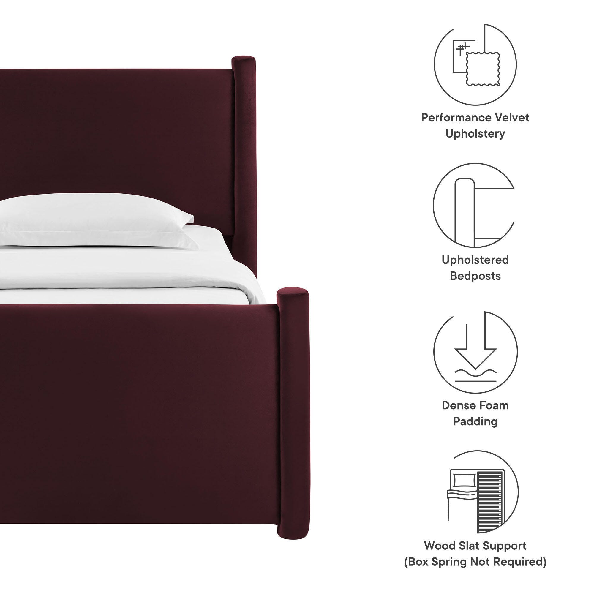 Modway Rael Twin Platform Bed, Purple, large