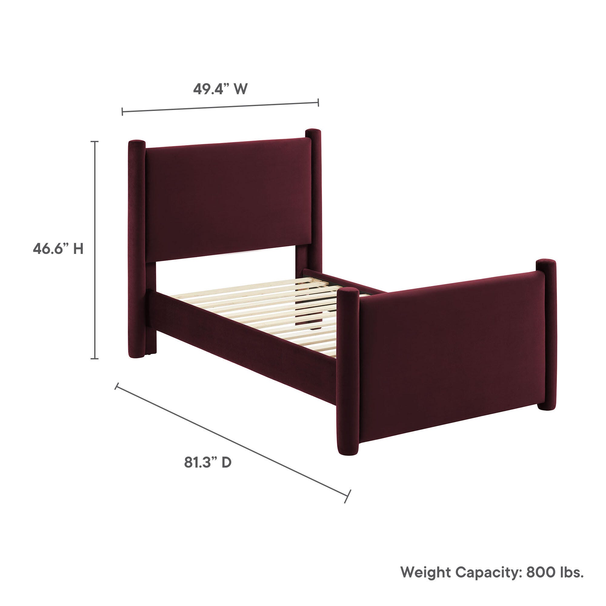 Modway Rael Twin Platform Bed, Purple, large