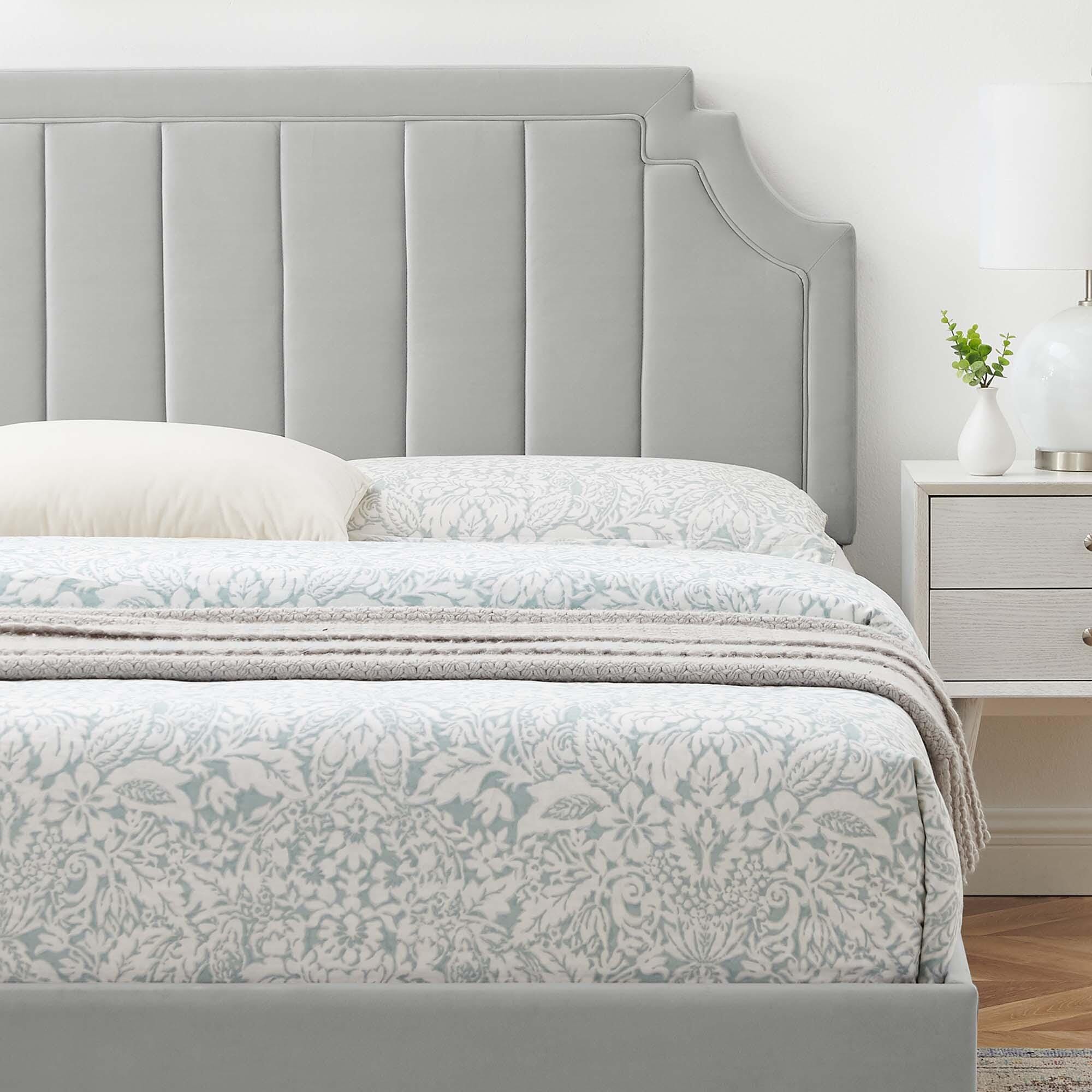 Modway Sienna Twin Platform Bed, Light Gray, large