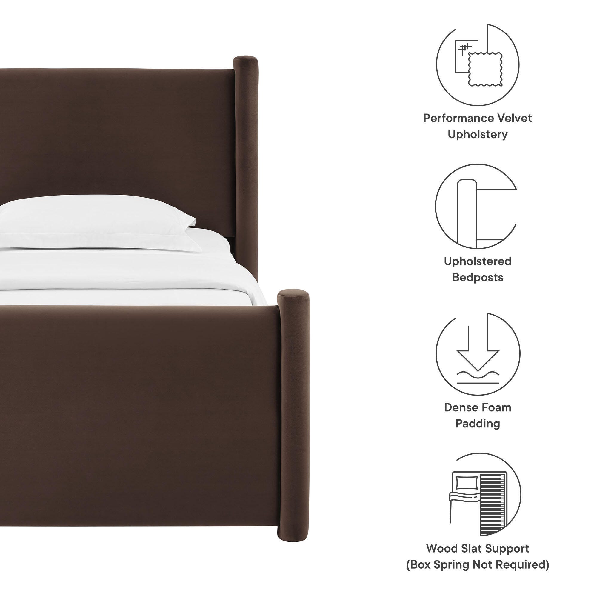 Modway Rael Twin Platform Bed, Chocolate Brown, large