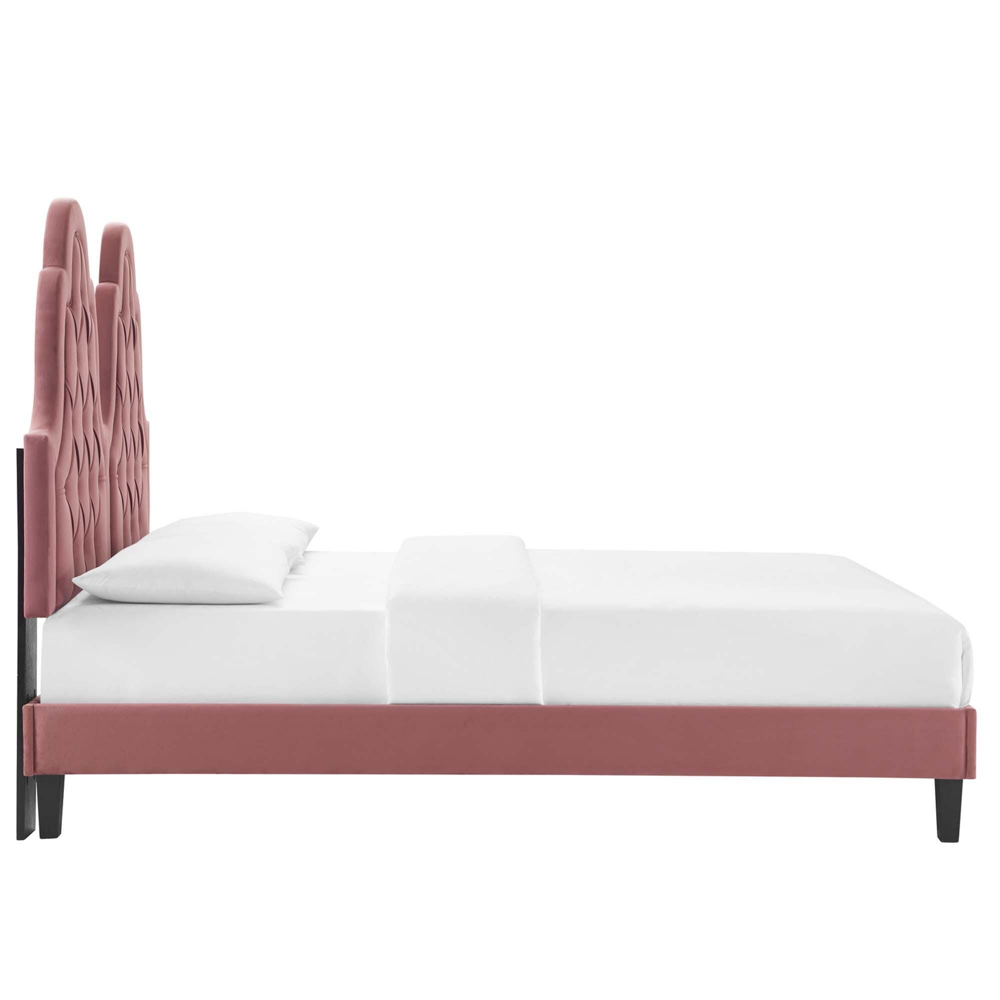 Modway Alexandria Twin Platform Bed, Dusty Rose, large
