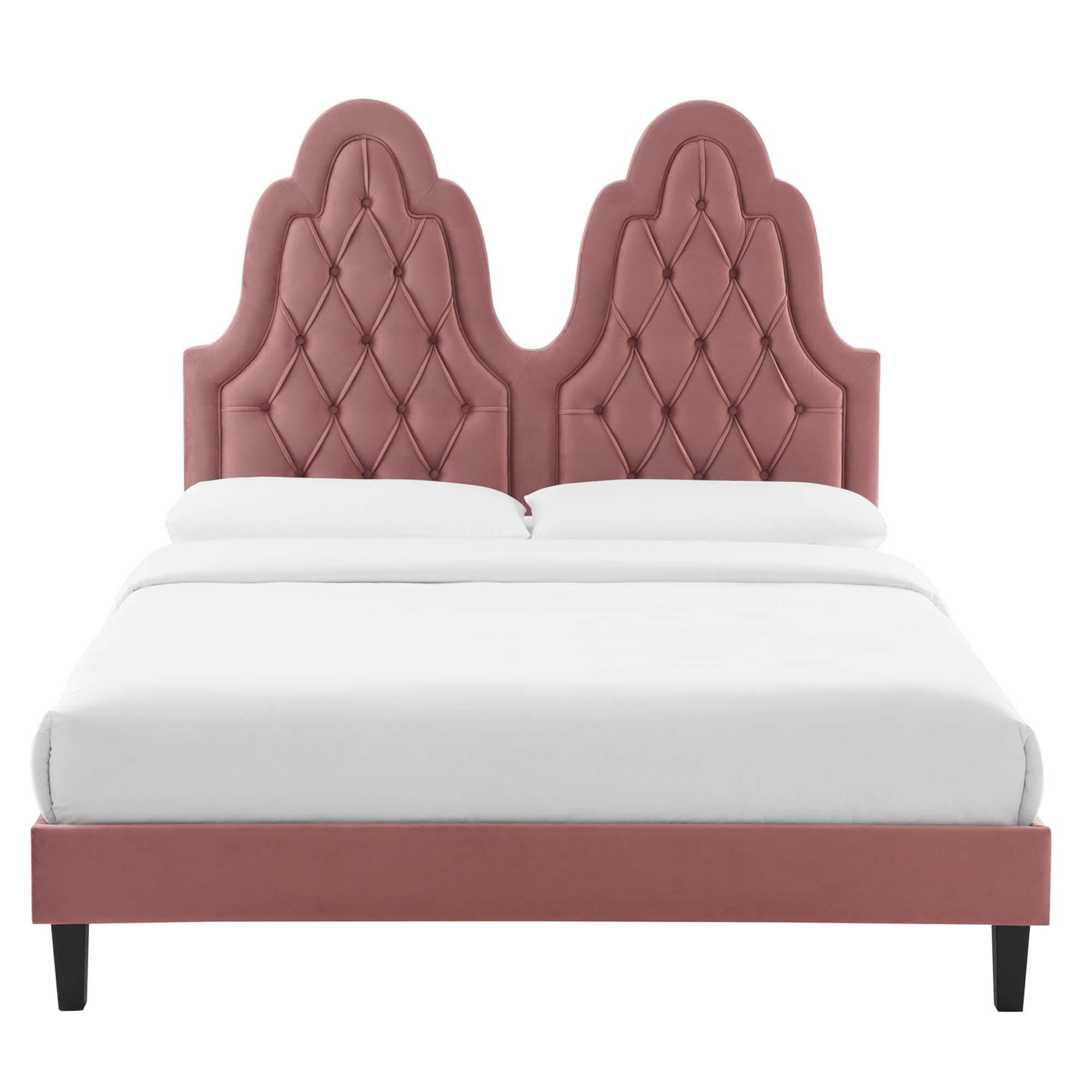 Modway Alexandria Twin Platform Bed, Dusty Rose, large