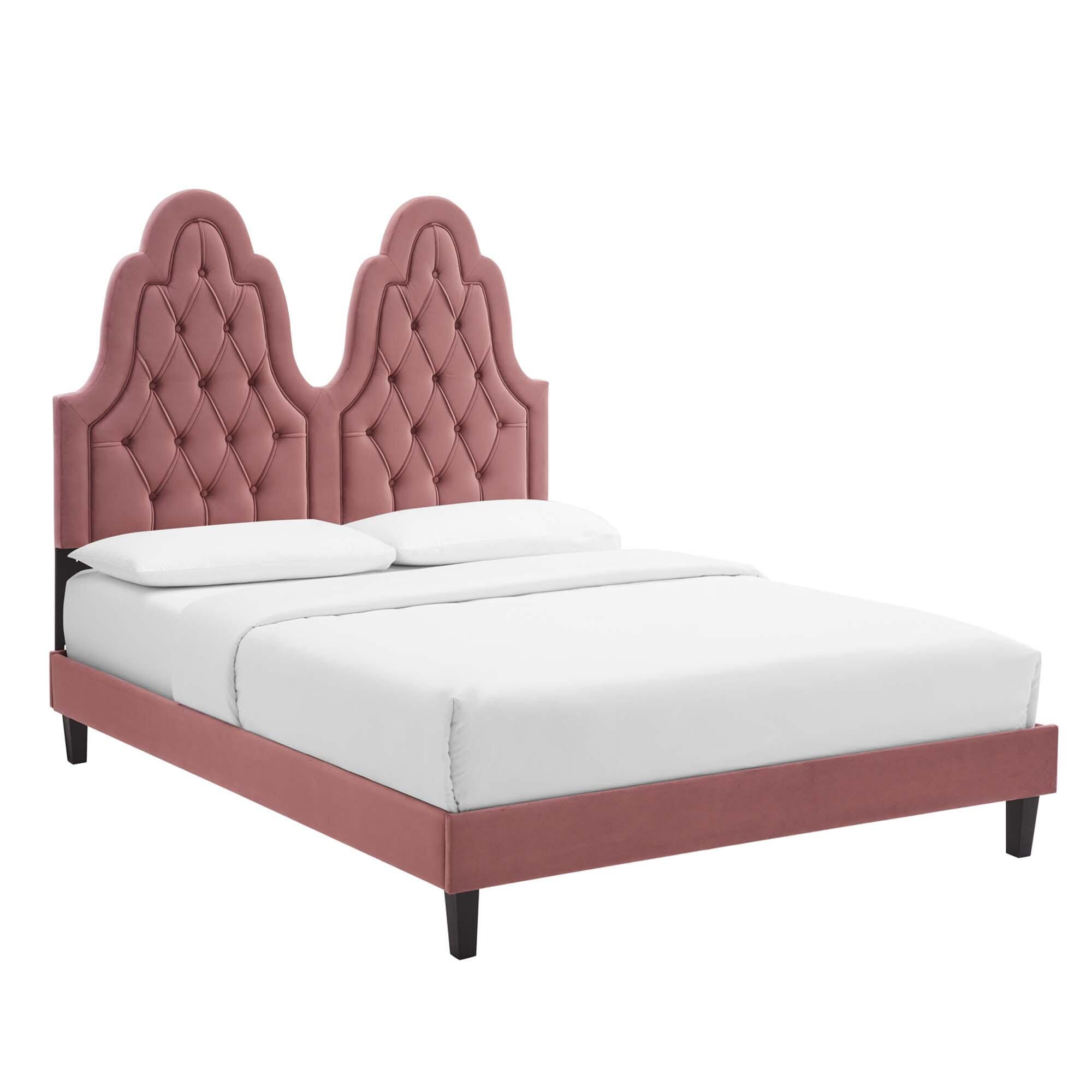 Modway Alexandria Twin Platform Bed, Dusty Rose, large
