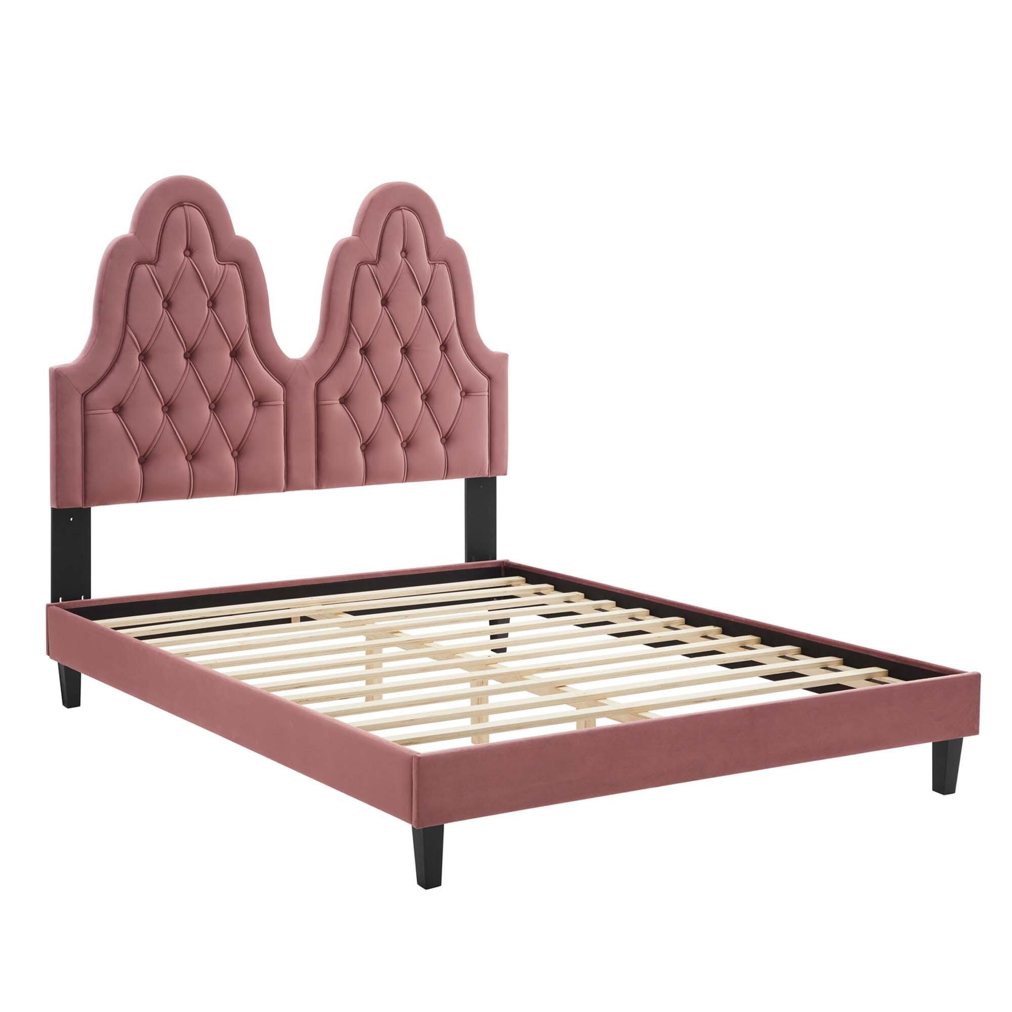 Modway Alexandria Twin Platform Bed, Dusty Rose, large