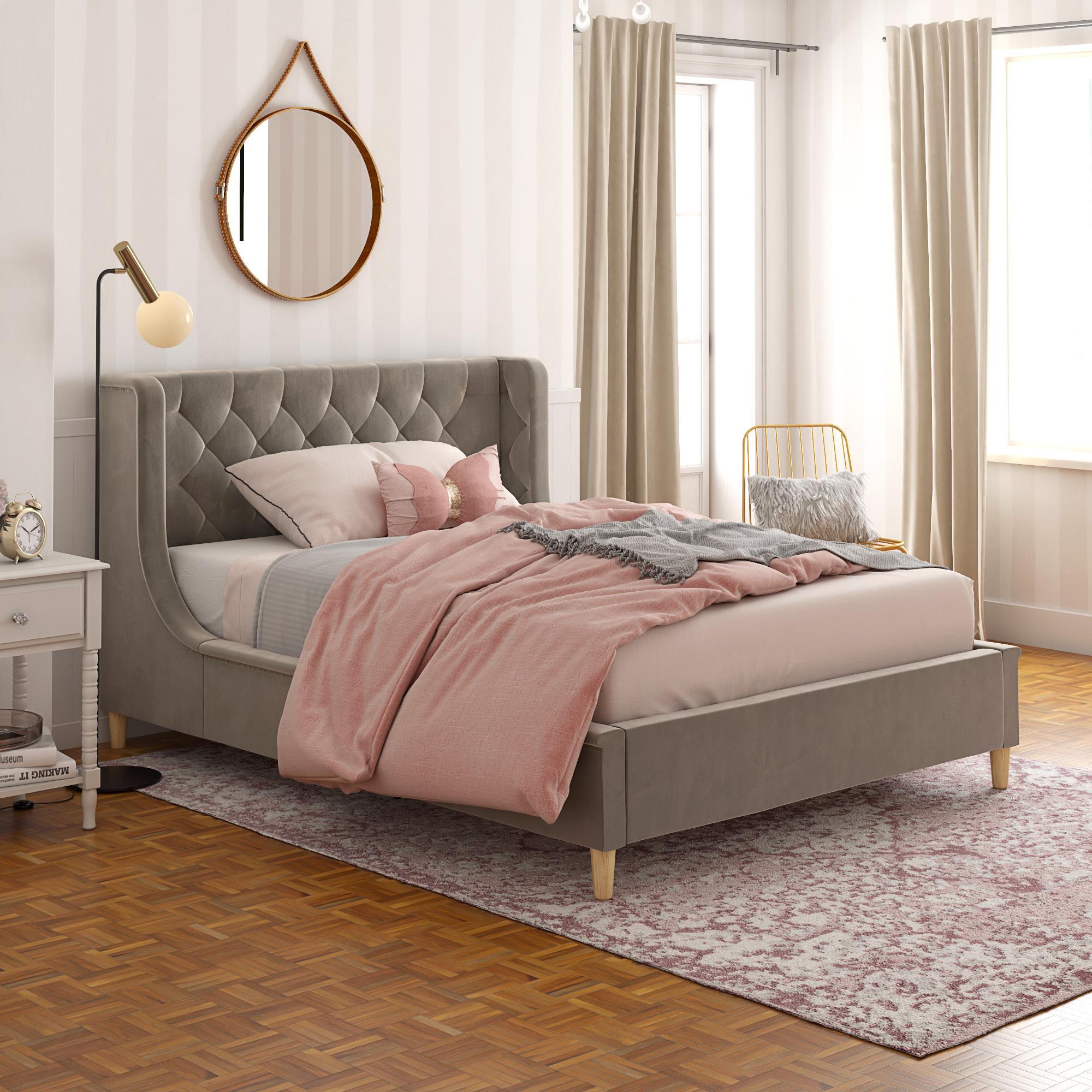 Little Seeds Monarch Hill Ambrosia Gray Full Upholstered Bed, Gray, rollover