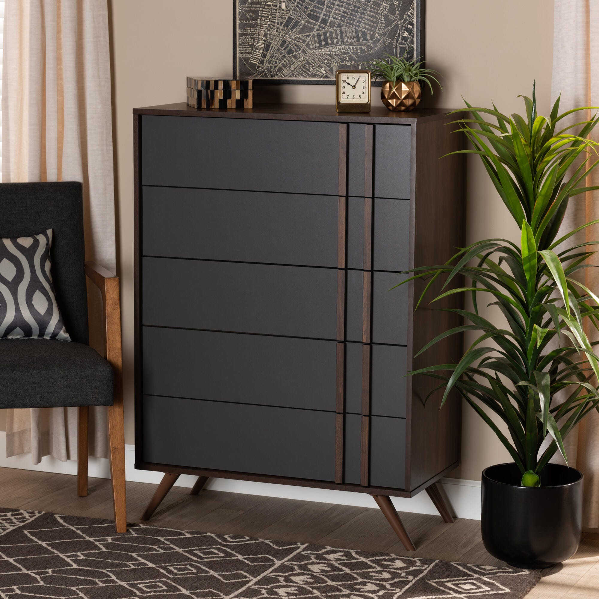Naoki Modern Two-Tone 5-Drawer Chest | Ashley