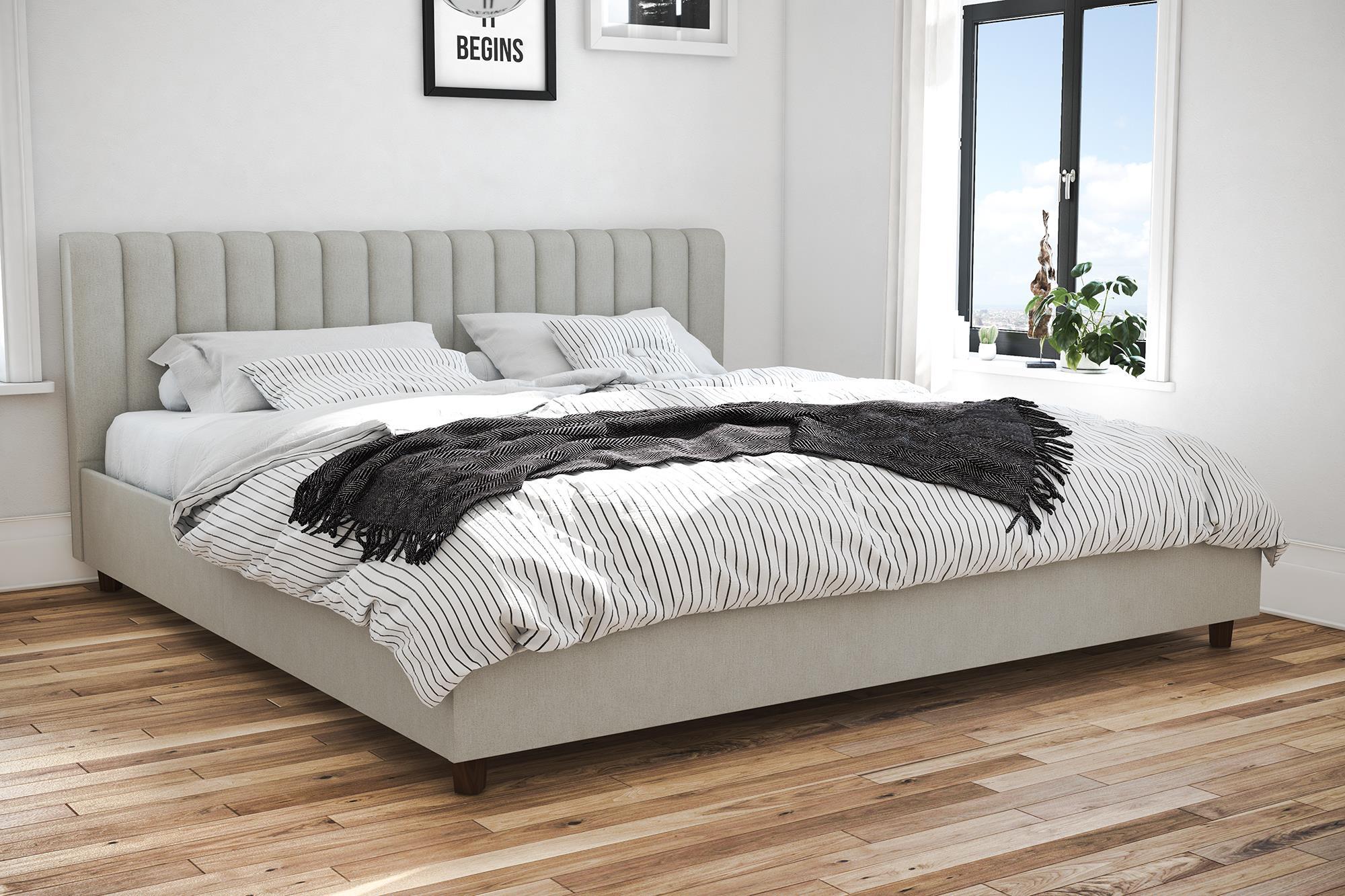 Brittany  King Upholstered Bed, Light Gray, rollover