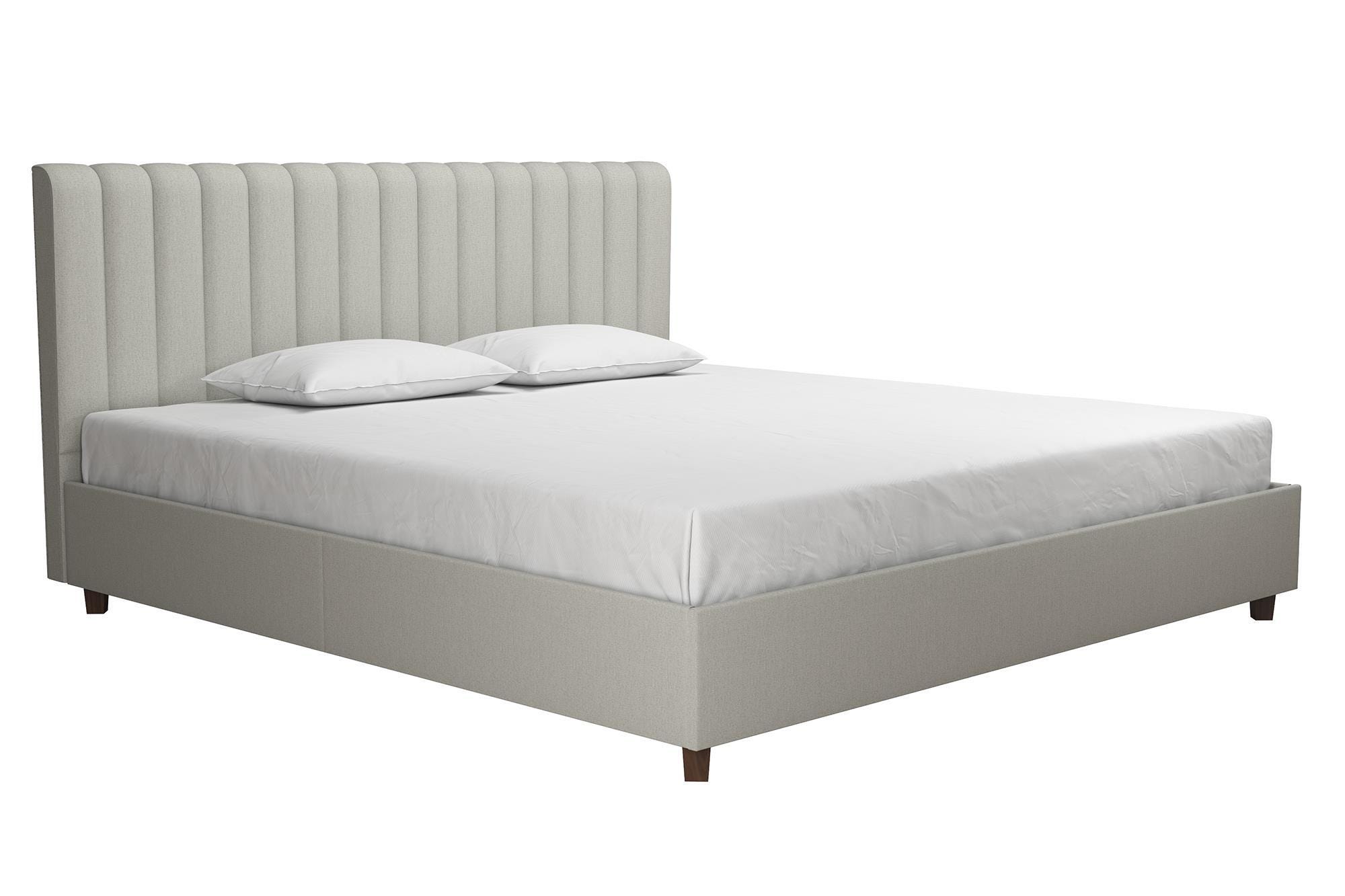 Brittany  King Upholstered Bed, Light Gray, large