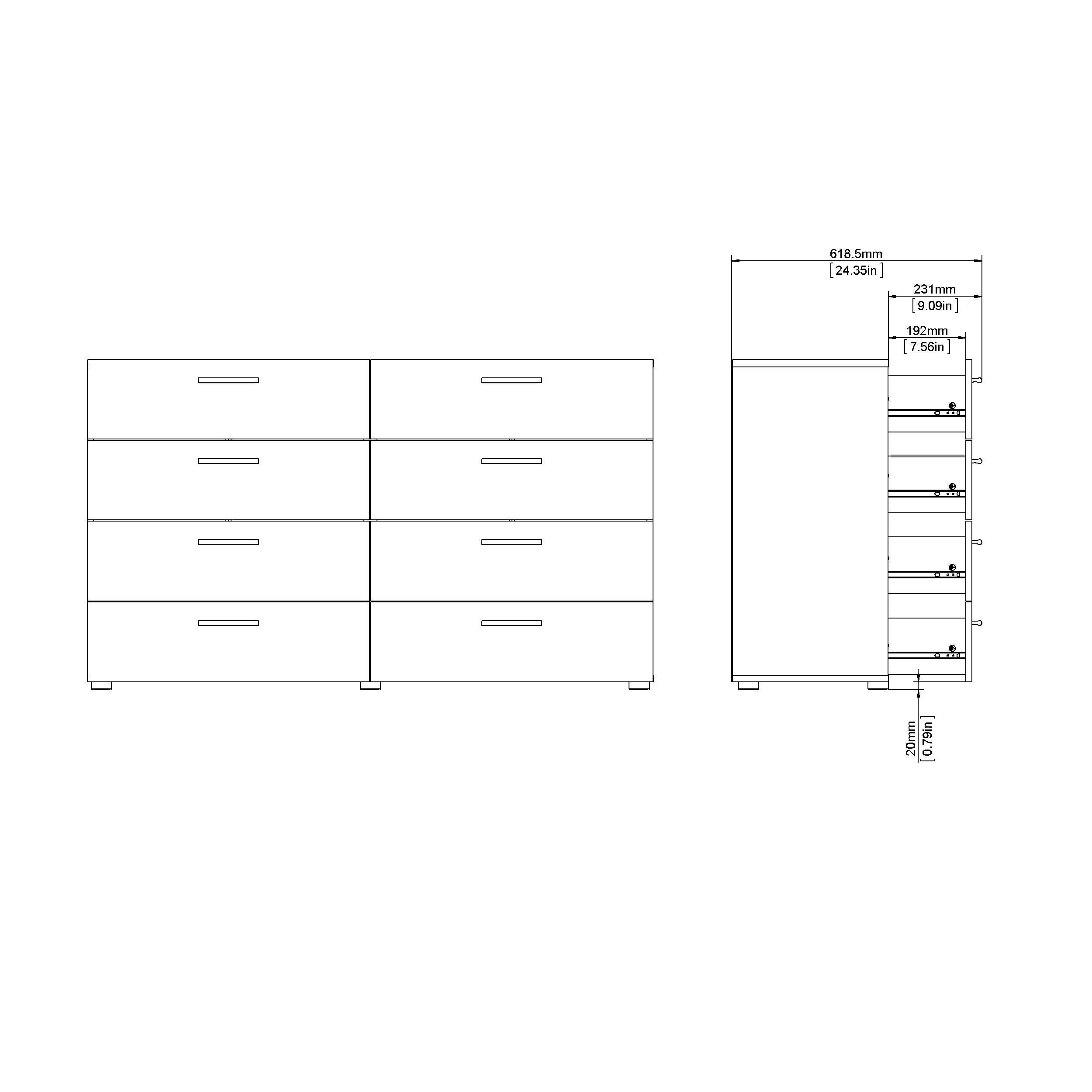 Austin  8 Drawer Double Dresser, White, large