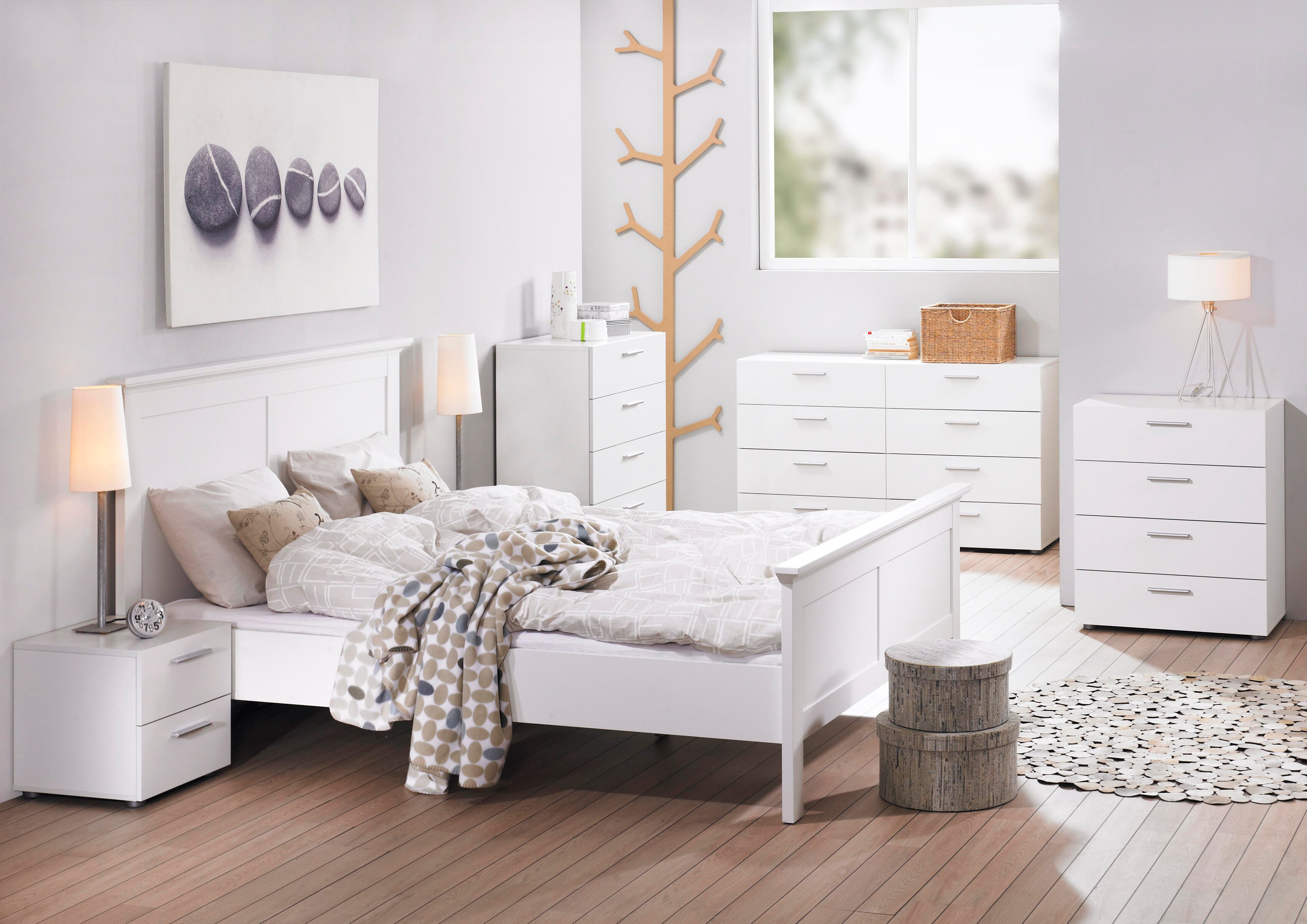 Austin  8 Drawer Double Dresser, White, large
